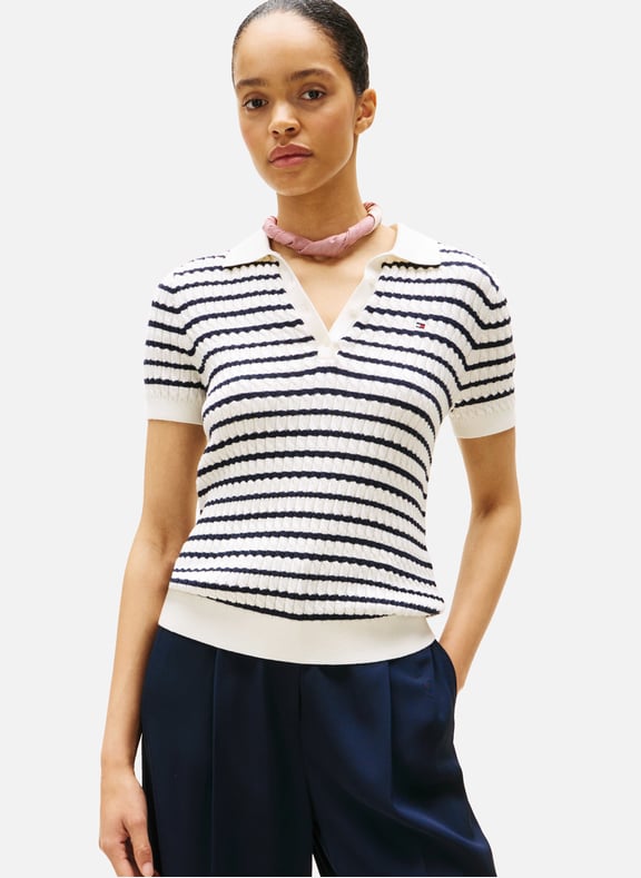 Twisted cotton polo Multicolour by TOMMY HILFIGER TOMMY HILFIGER Twisted cotton polo Multicolour