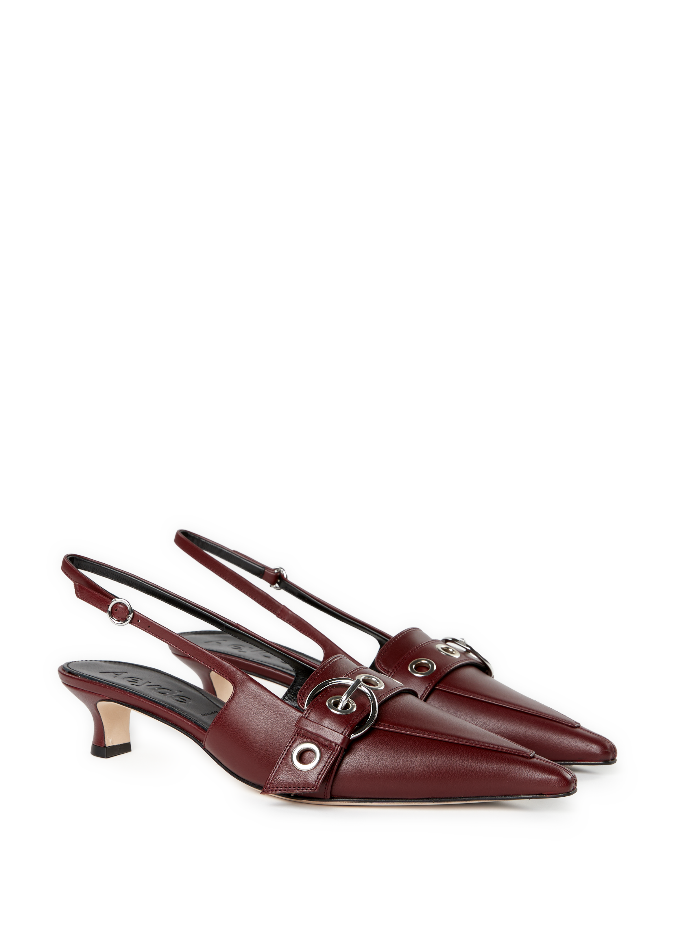 Sling-back unies en cuir AEYDE Rouge