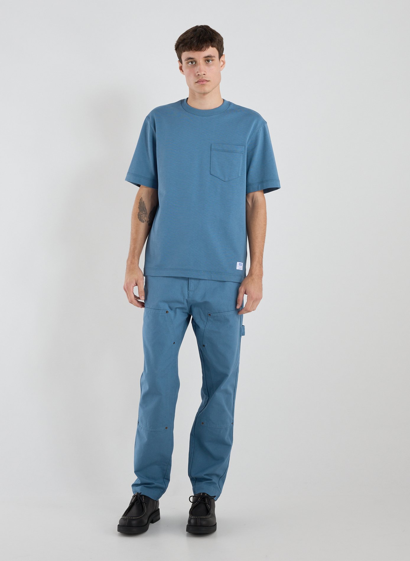 Tapered cotton canvas trousers HUGO BLUE Blue