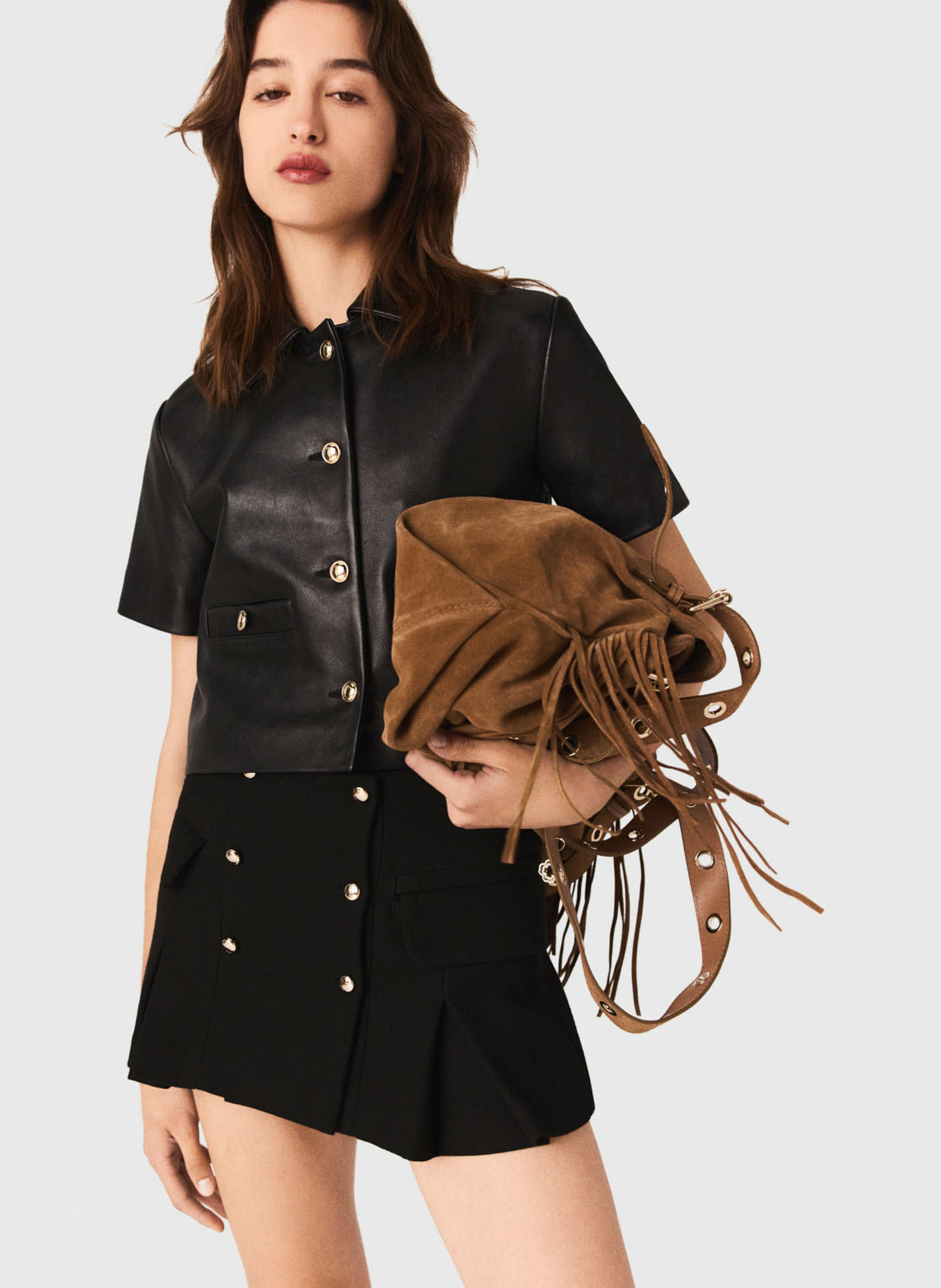 Jupe courte tailleur MAJE Noir