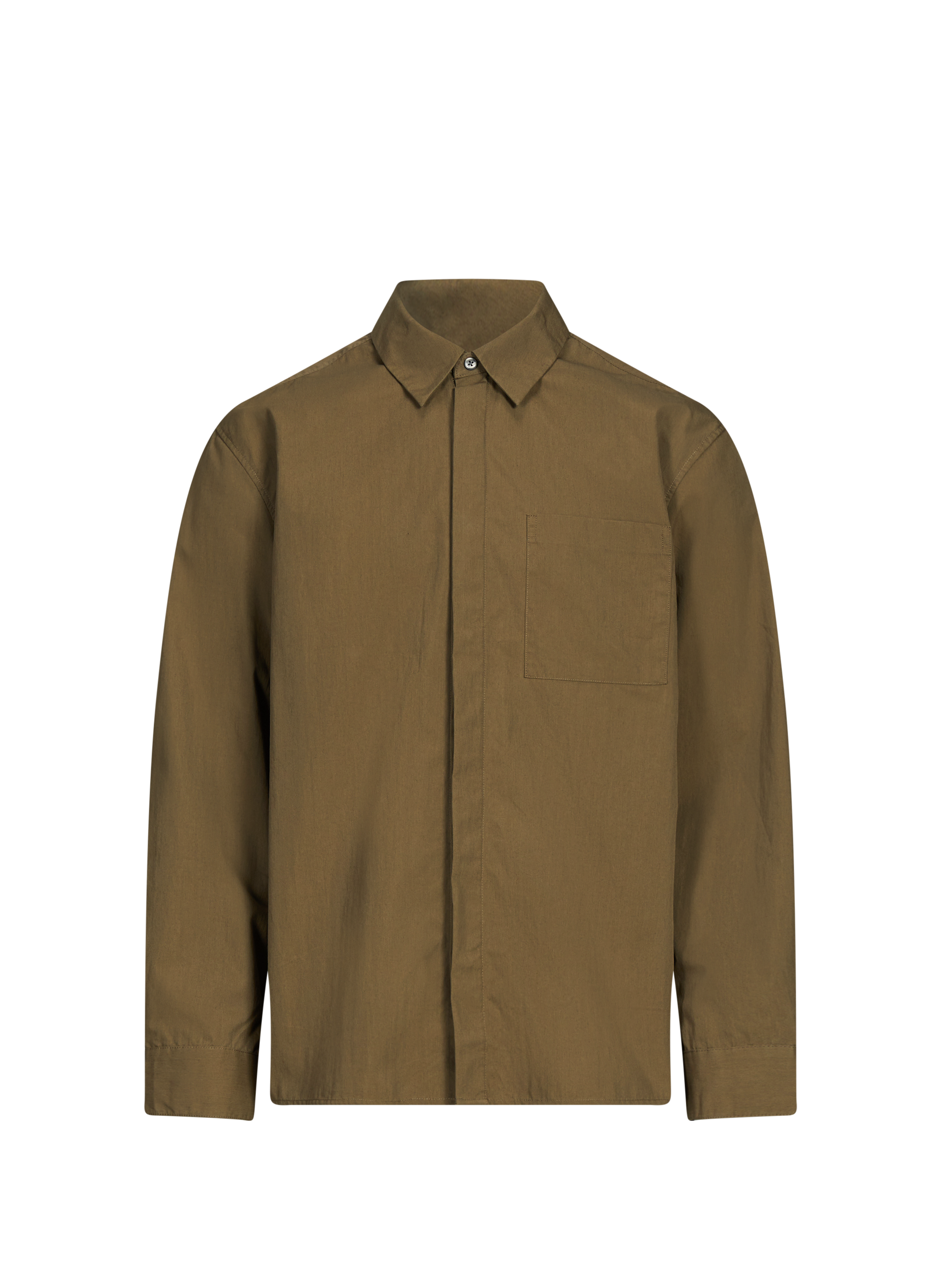 Chemise droite en coton mélangé CALVIN KLEIN Marron