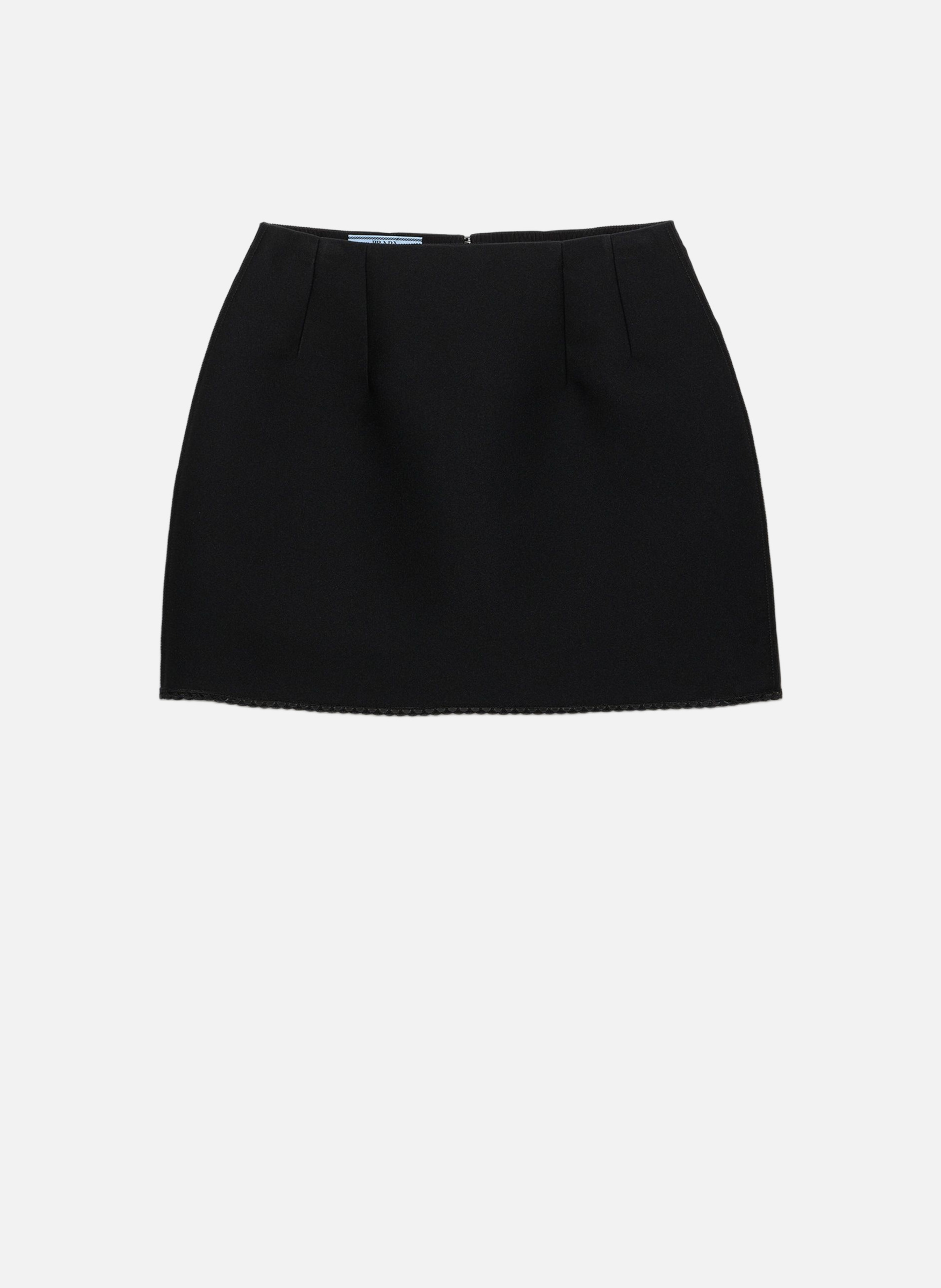 Jupe courte en maille scuba PRADA Noir