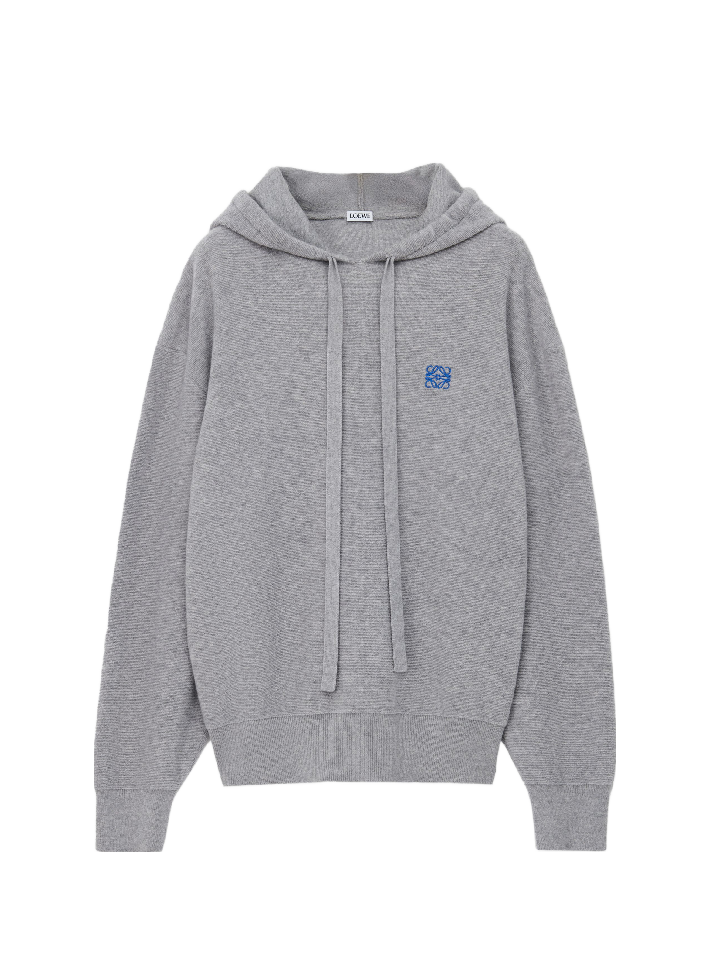 Sweatshirt droit à capuche en laine LOEWE Gris