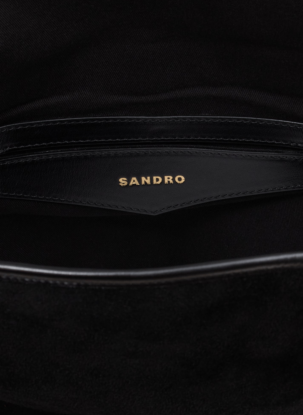 Sac bandoulière en cuir tangoso SANDRO Noir