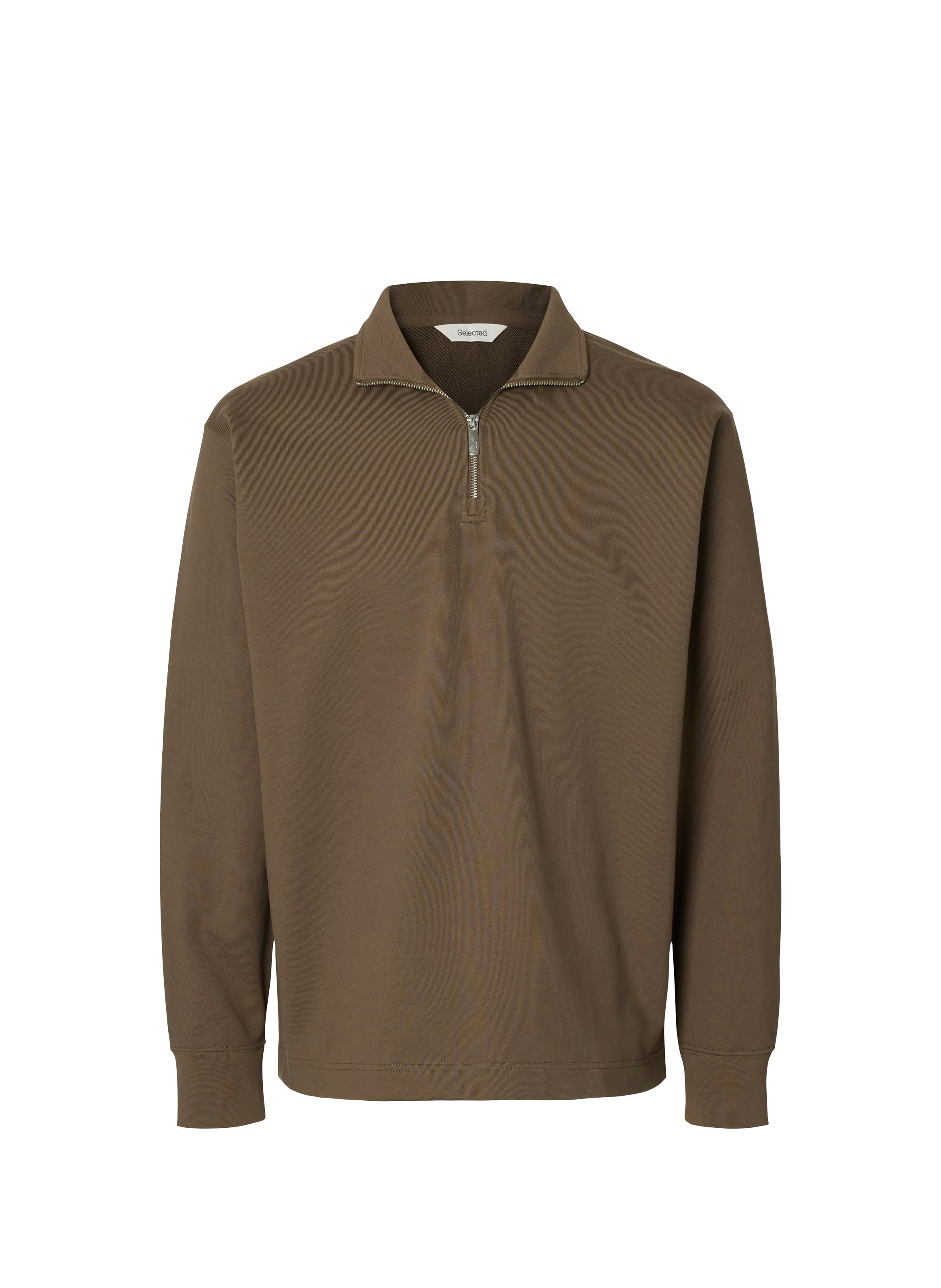 Cotton sweatshirt SELECTED Brown