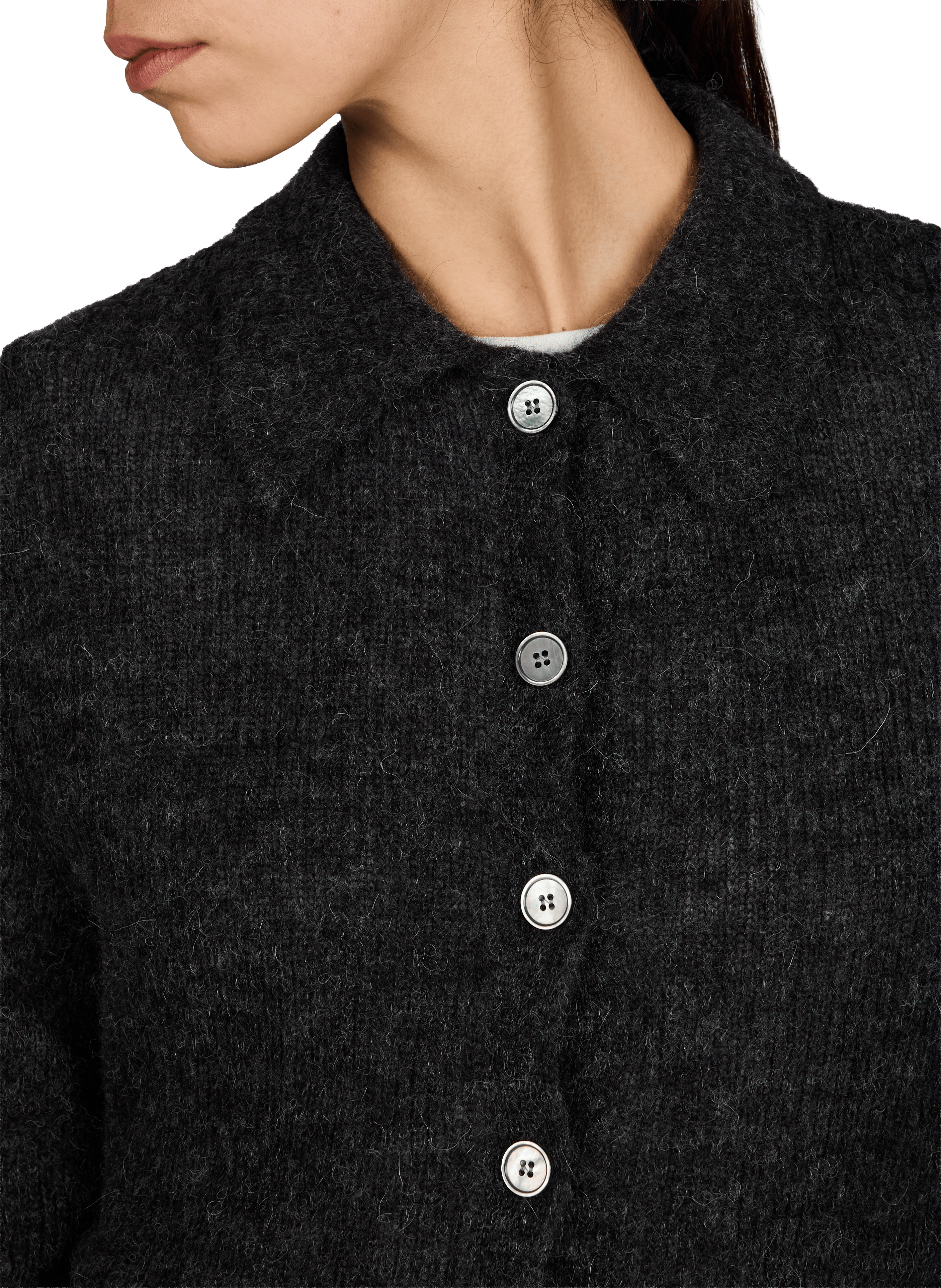 Cardigan à col classique en laine mélangée OUR LEGACY Noir