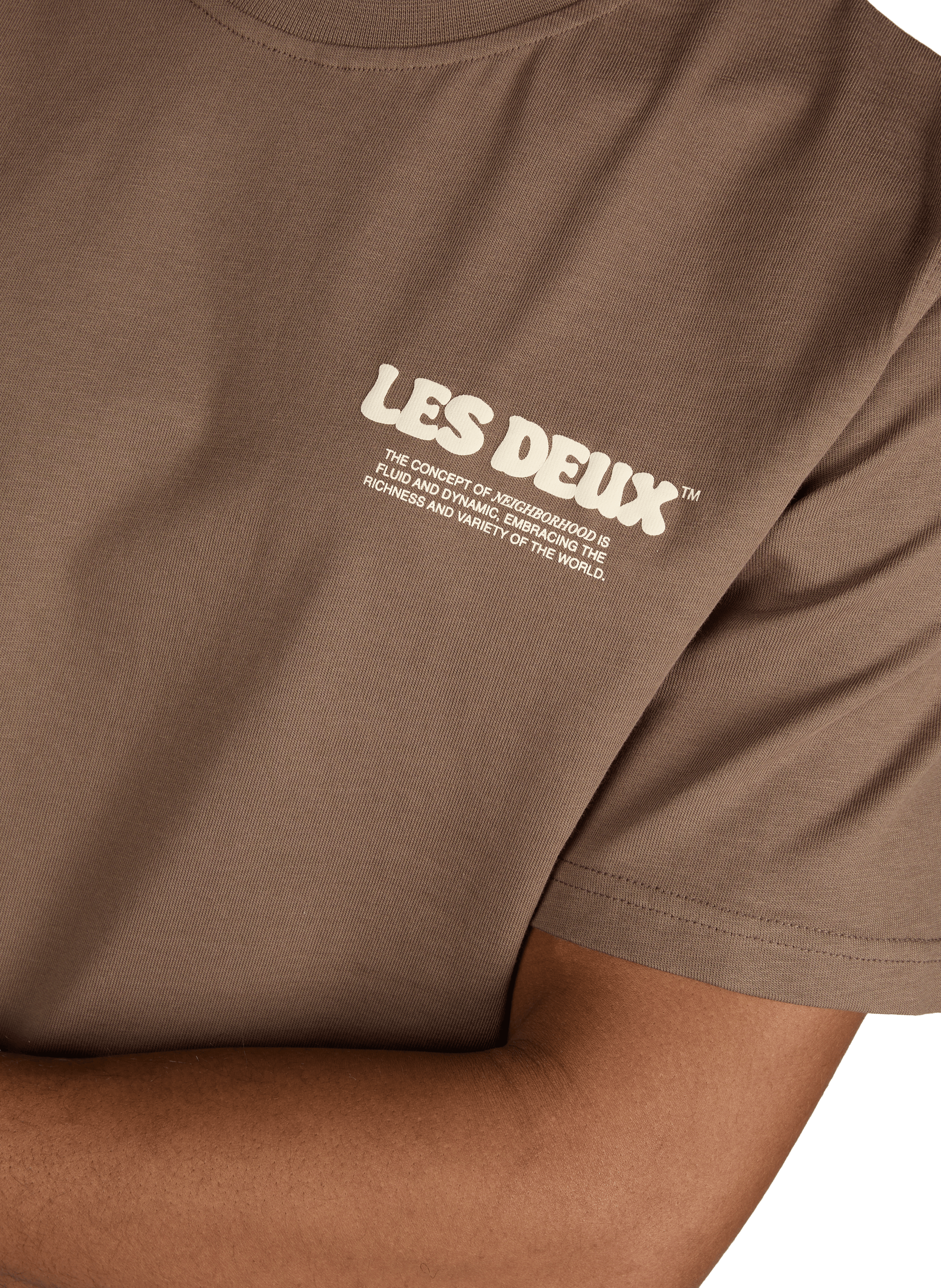 T-shirt imprimé en coton LES DEUX Marron