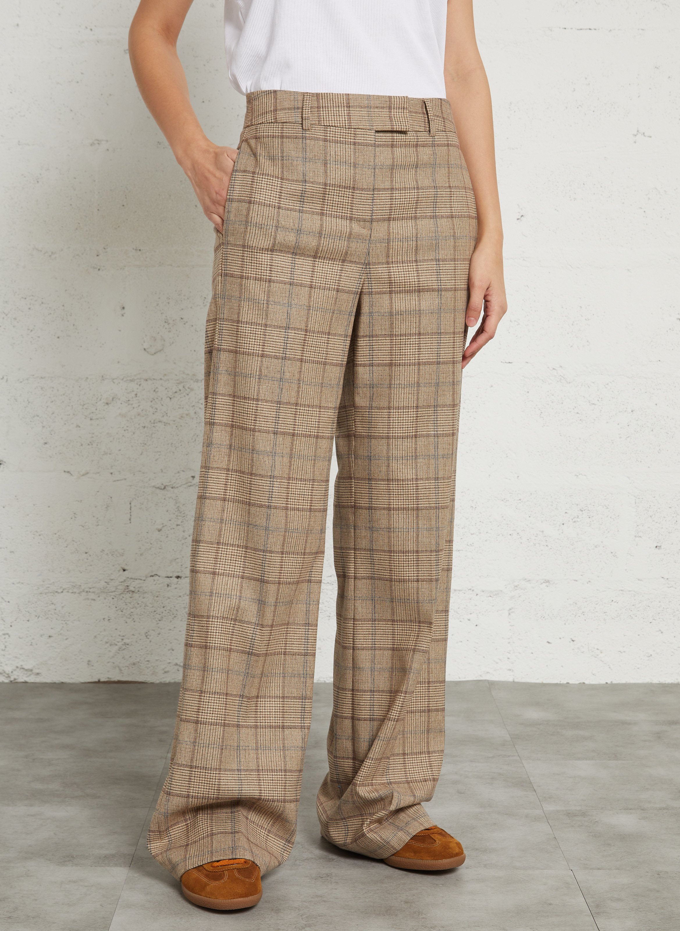 Pantalon de tailleur à carreaux layla MAISON 123 Beige