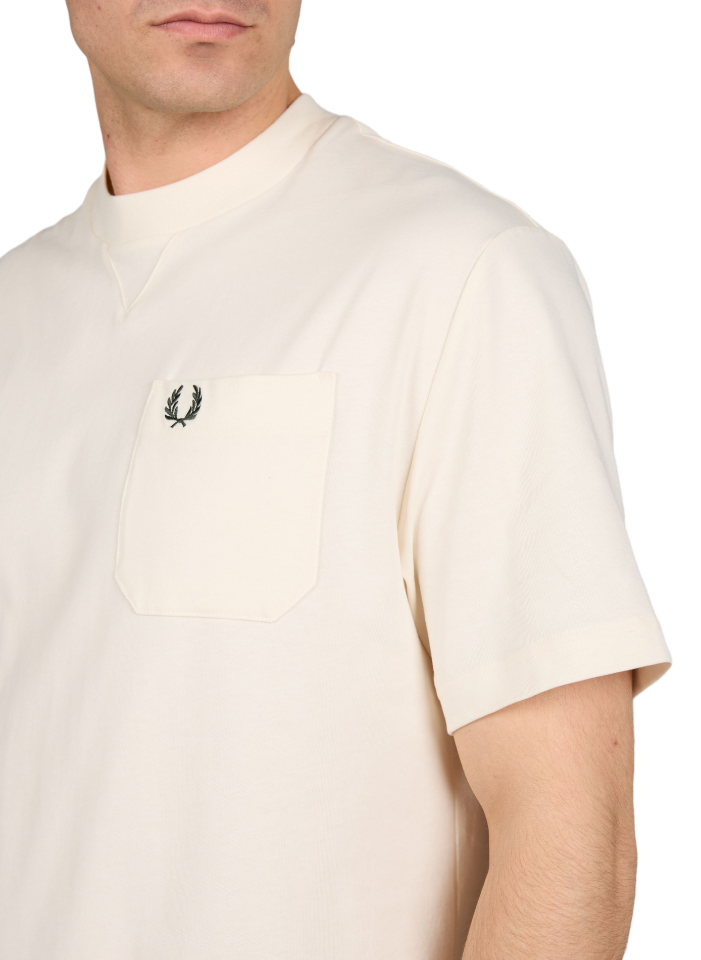 Cotton round-neck T-shirt FRED PERRY Beige