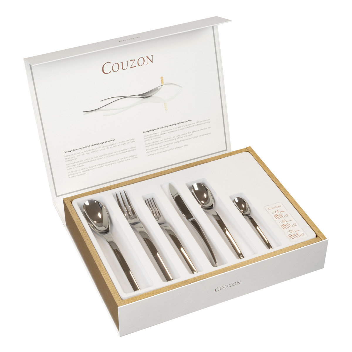 Millenium - ménagère 48 pièces en coffre bois COUZON Argent