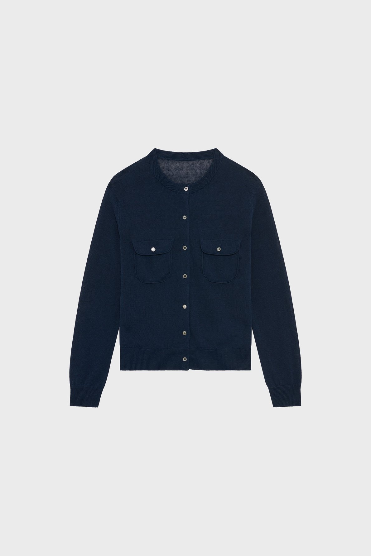 Gilet à col rond en lin mélangé - laurie PABLO Bleu