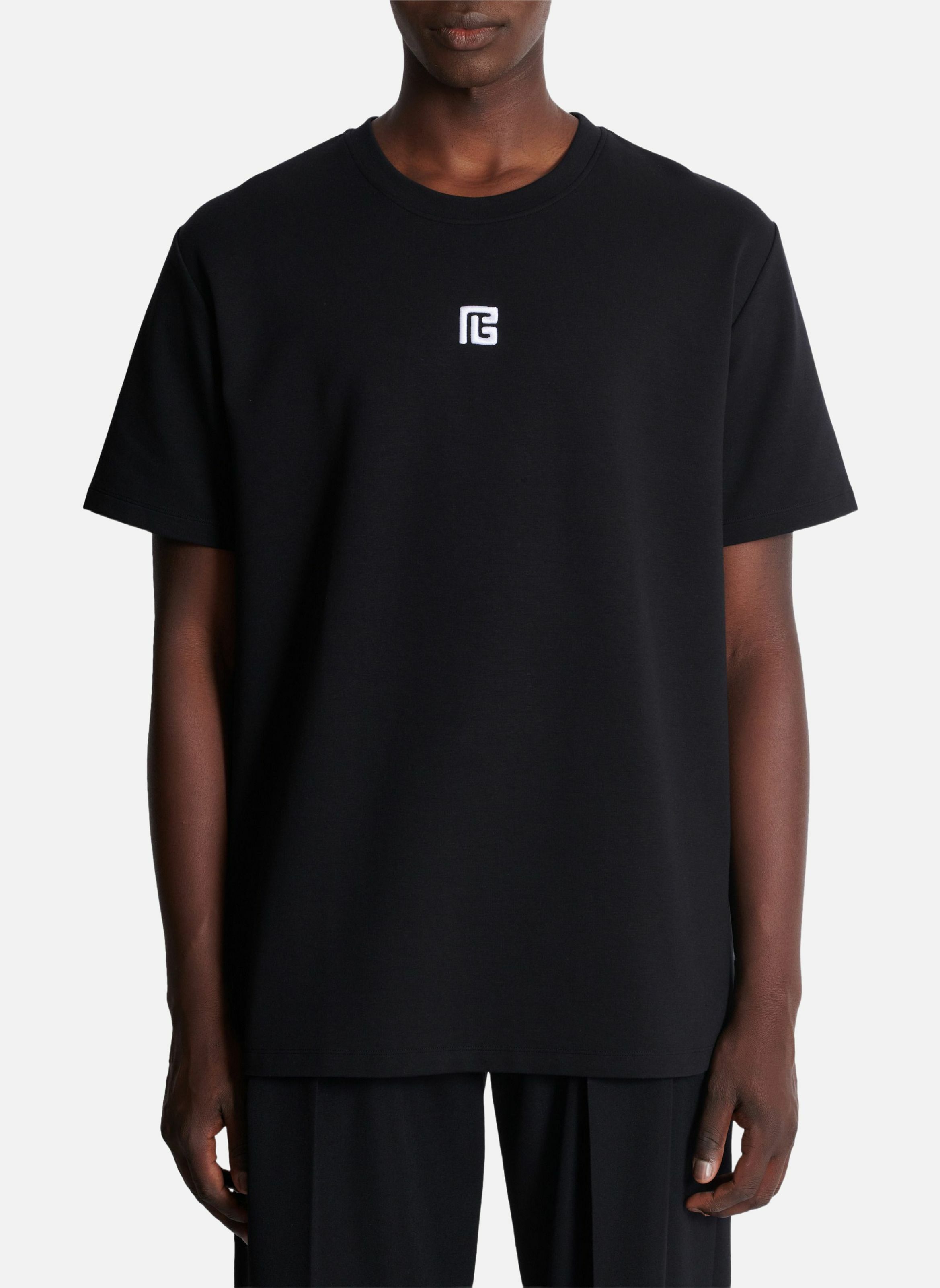 T-shirt brodé pb BALMAIN Noir