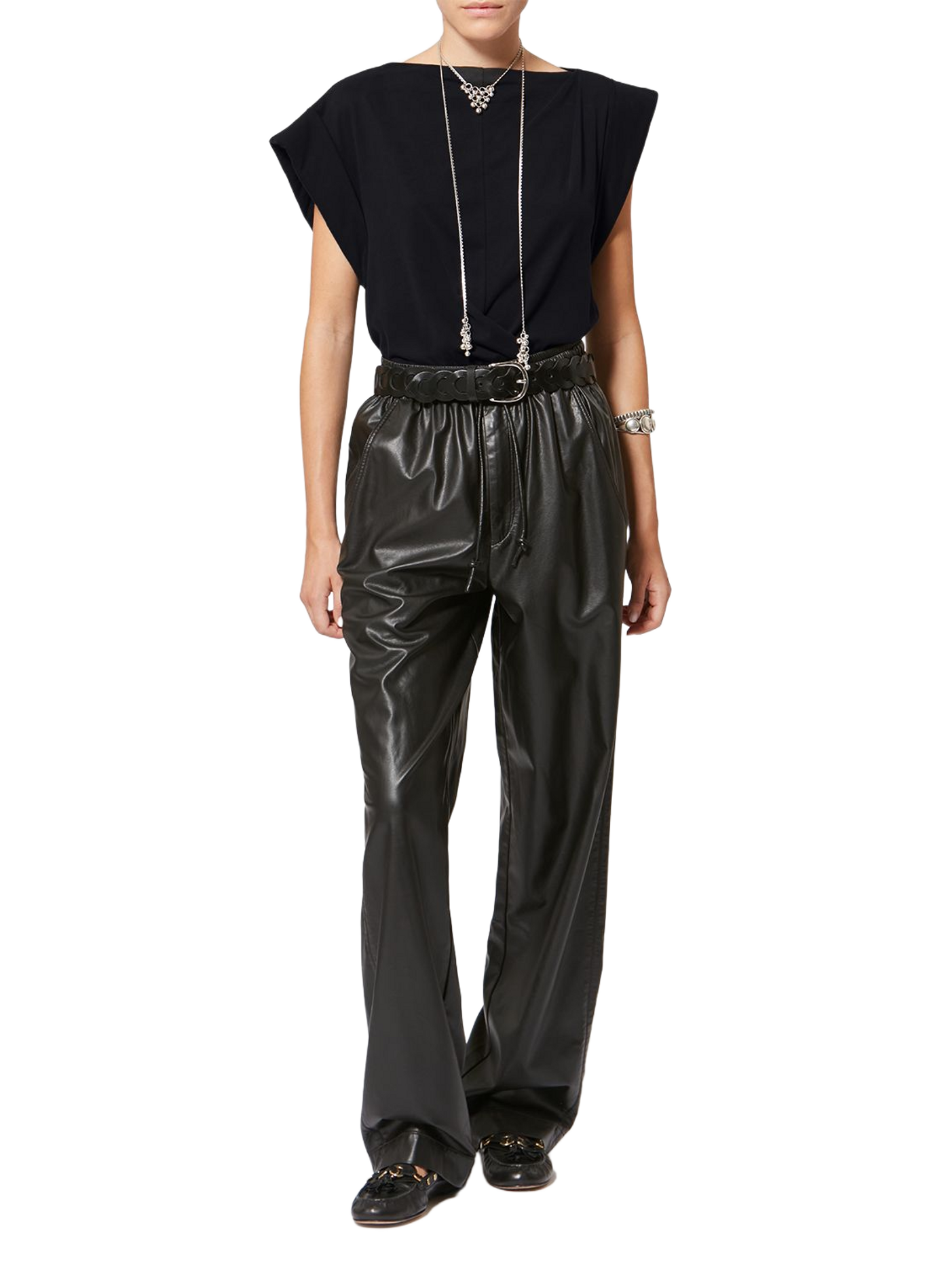 Draped cotton T-shirt by Maison ISABEL MARANT Black