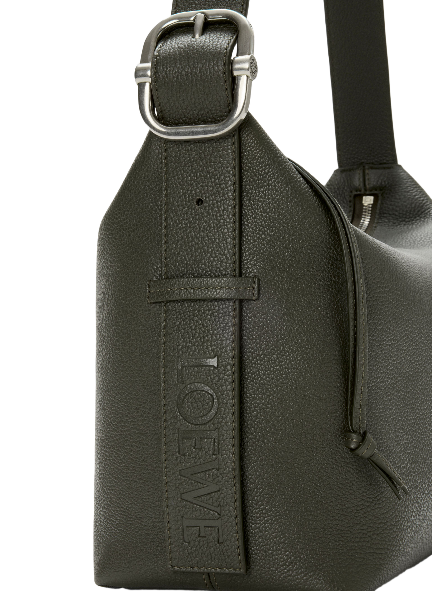 Loop hobo en cuir de veau grainé souple LOEWE Kaki