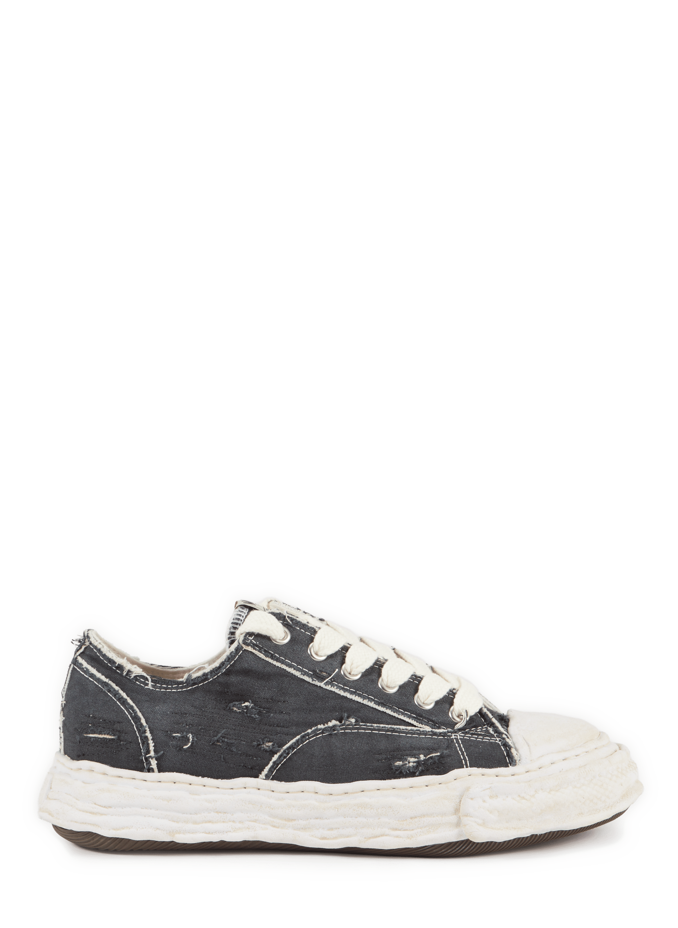 Baskets Peterson23 aspect usé à semelles épaisses en coton MAISON MIHARA YASUHIRO Black