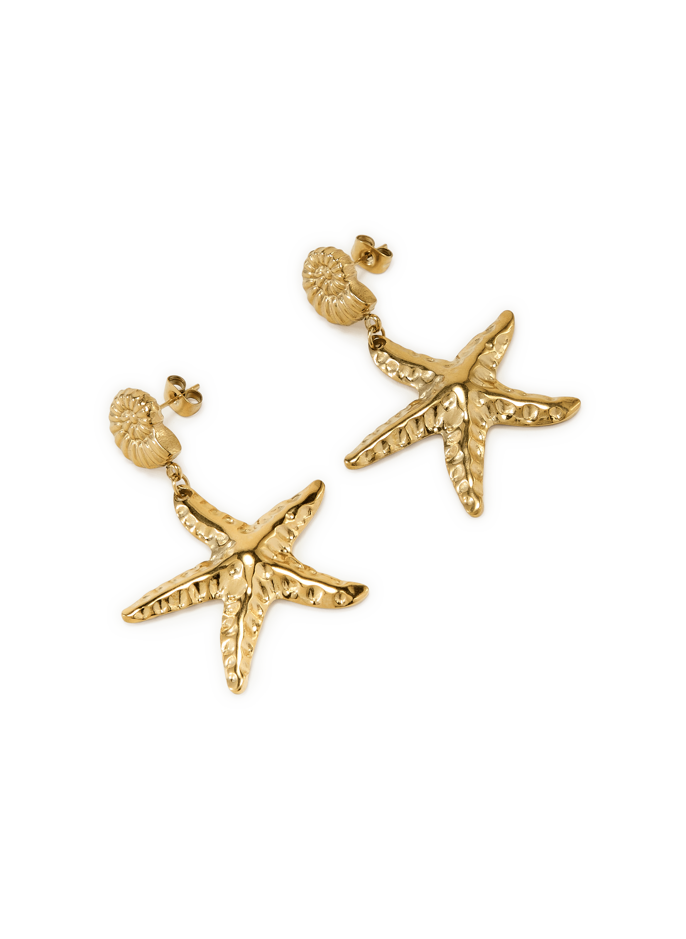 Boucles d'oreille pendantes coquillage et étoile de mer AU PRINTEMPS PARIS Doré