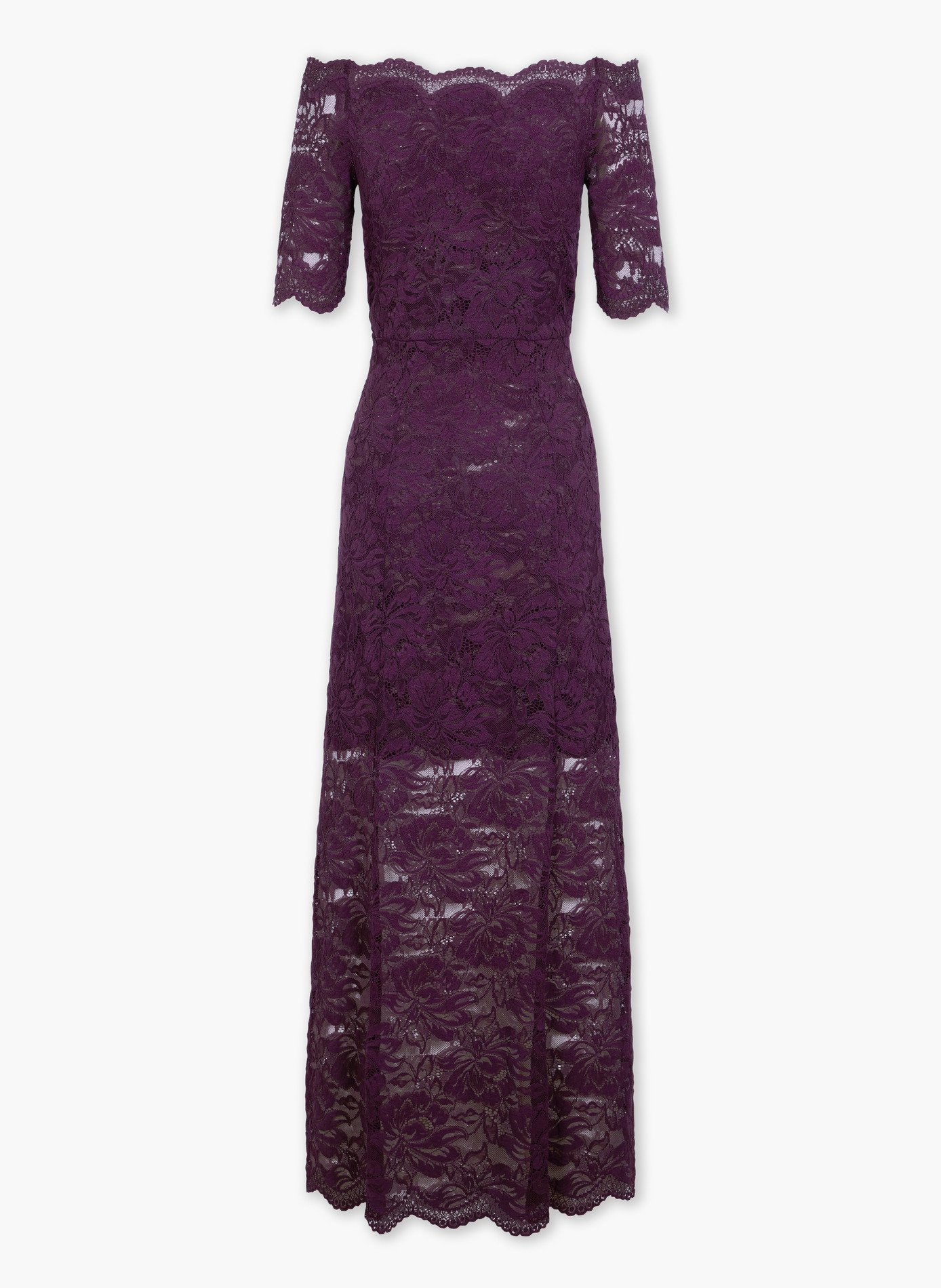 Robe midi en dentelle superposée RABANNE Violet