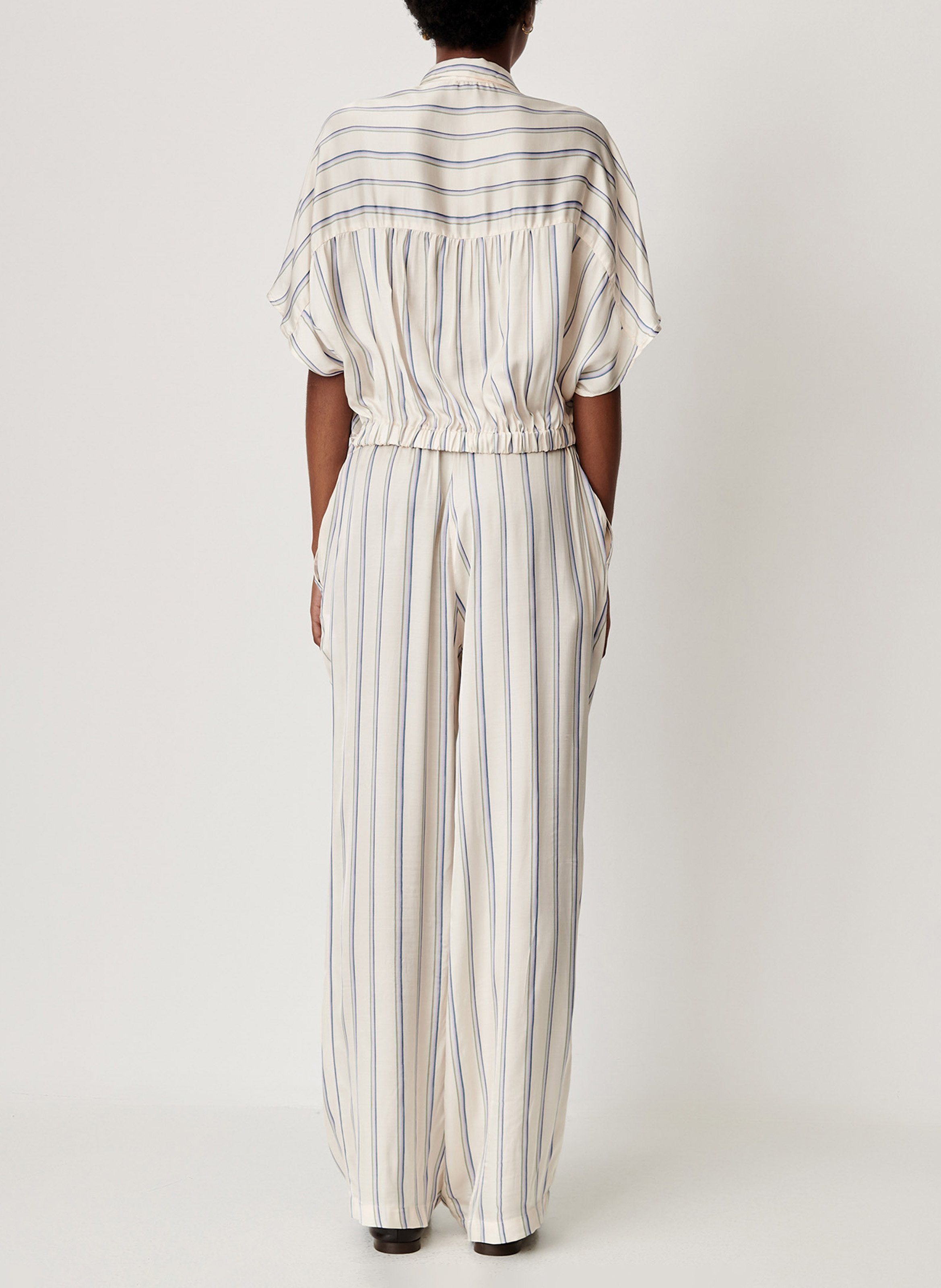 Chemise droite col classique rayée alfancy SESSUN Blanc