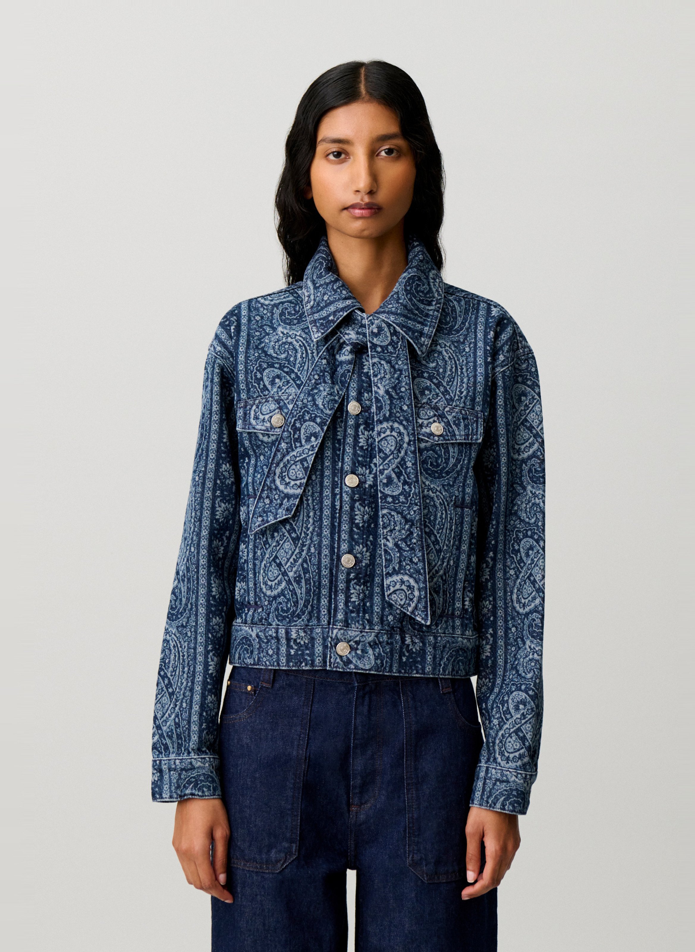 Veste en jean en coton CLAUDIE PIERLOT Bleu