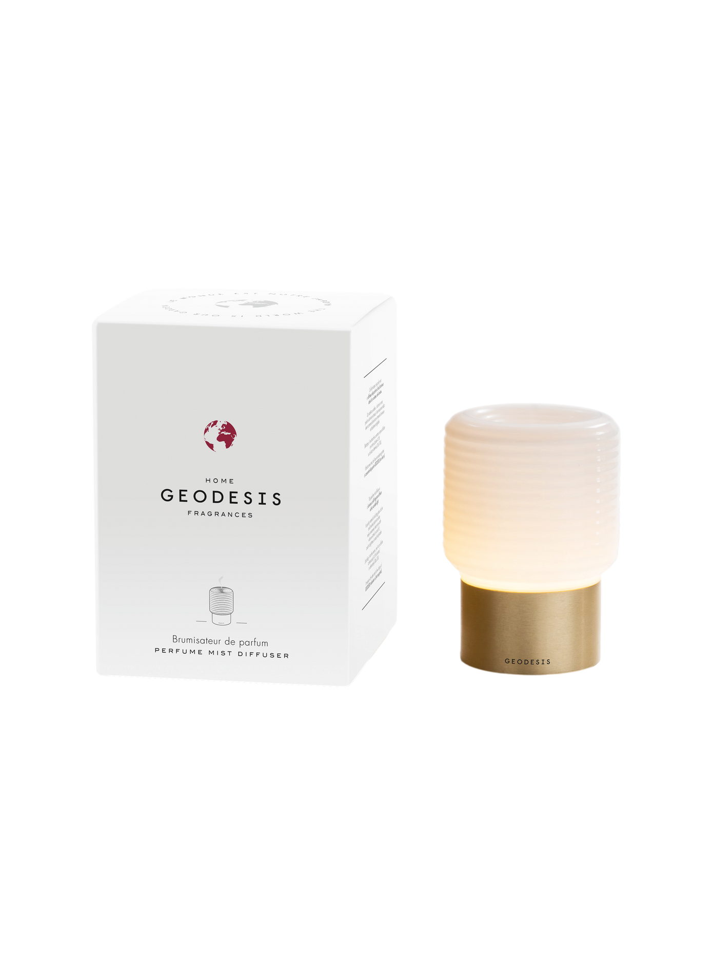 Glass luminous perfume sprayer GEODESIS White