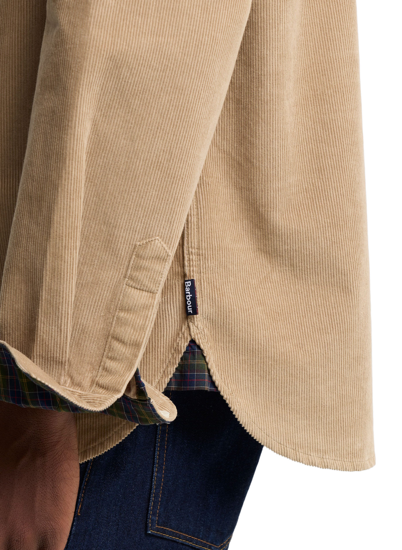 Straight classic ribbed collar shirt in blended cotton BARBOUR Beige