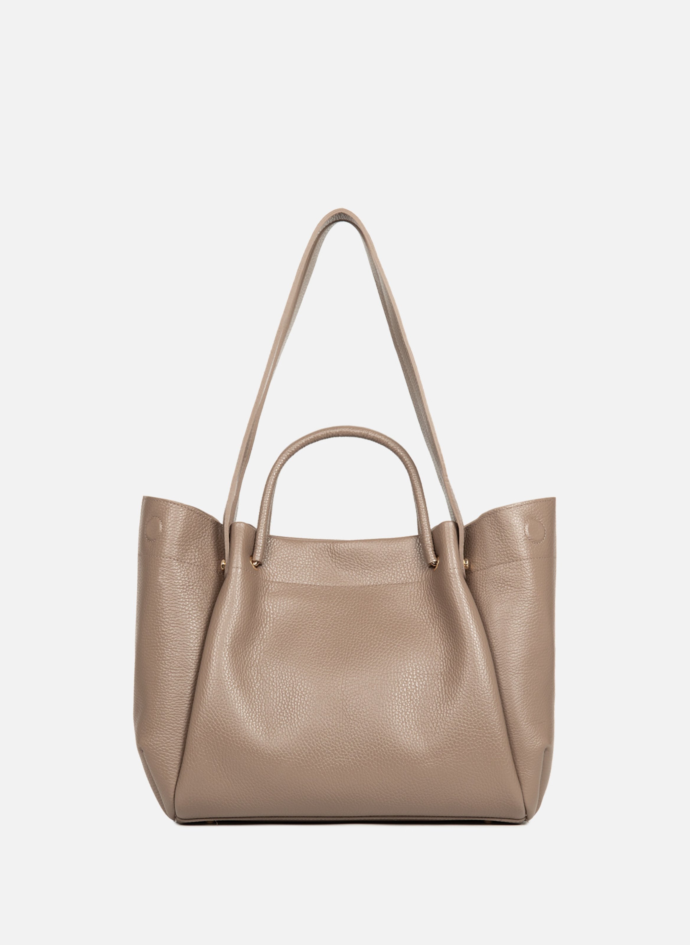 Très grand sac cabas épaule - foulonné double louisa LANCASTER Marron