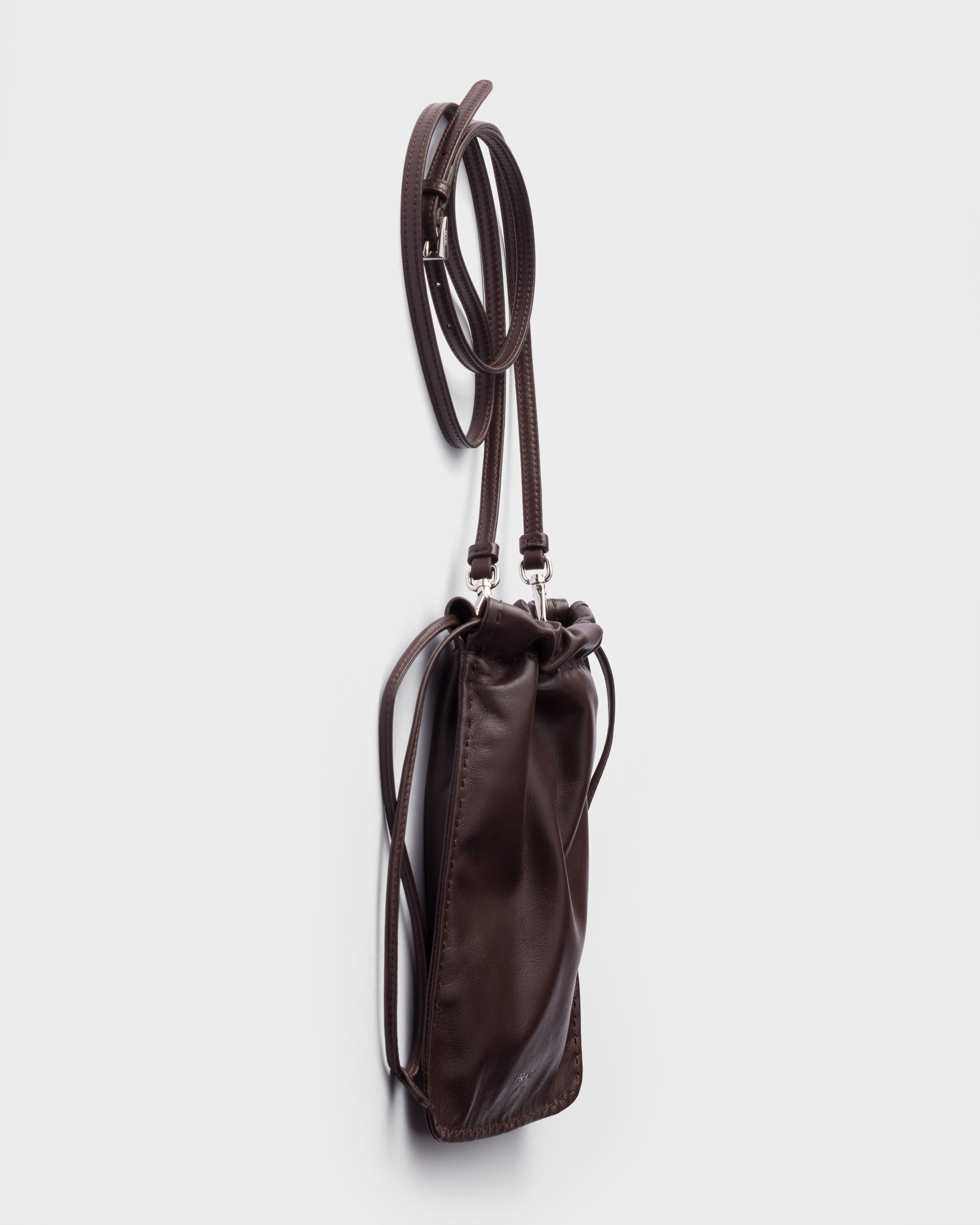 Pochette pour smartphone en cuir nappa PRADA Marron