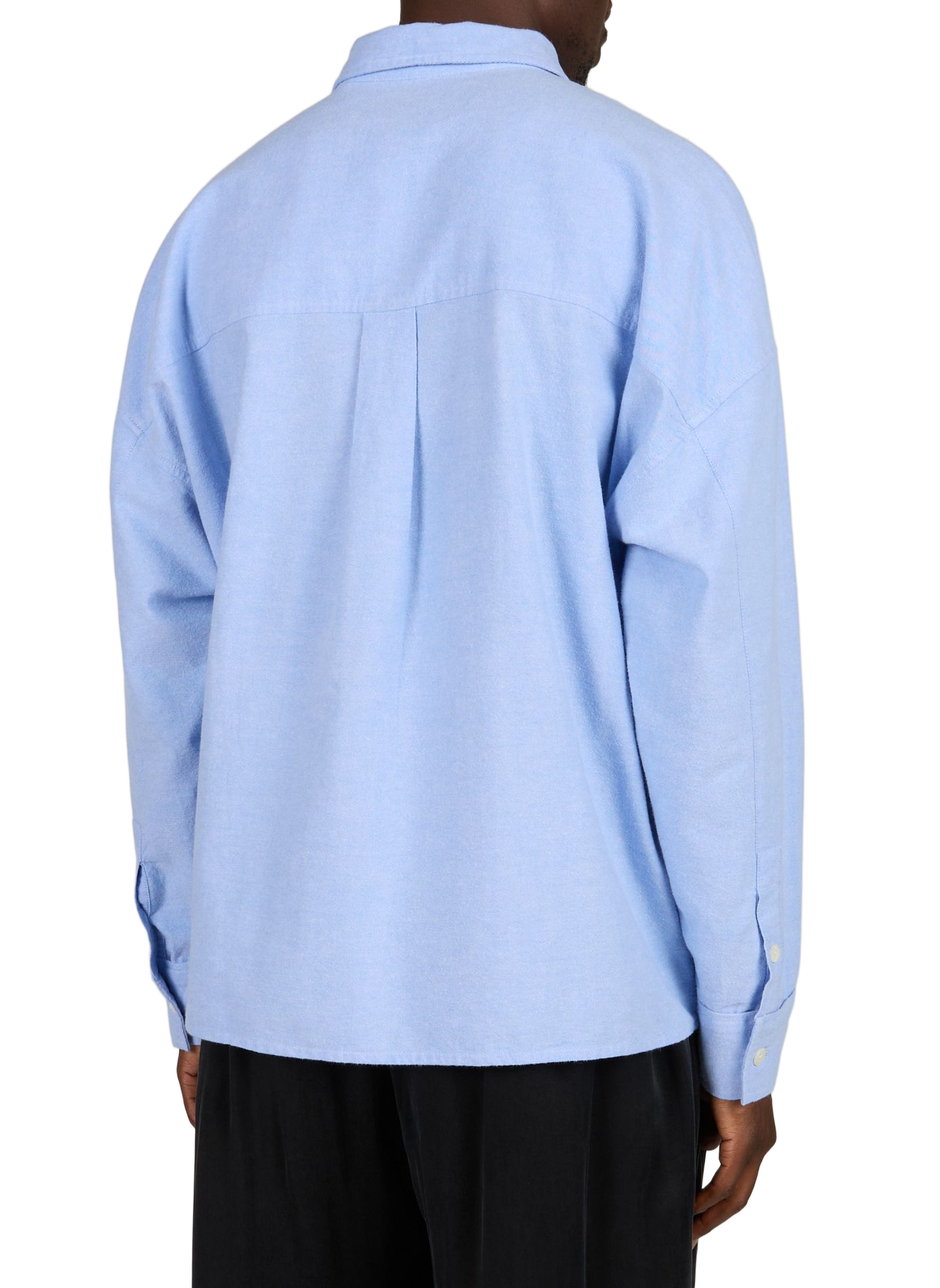 Loose solid button-up shirt THINKING MU Blue