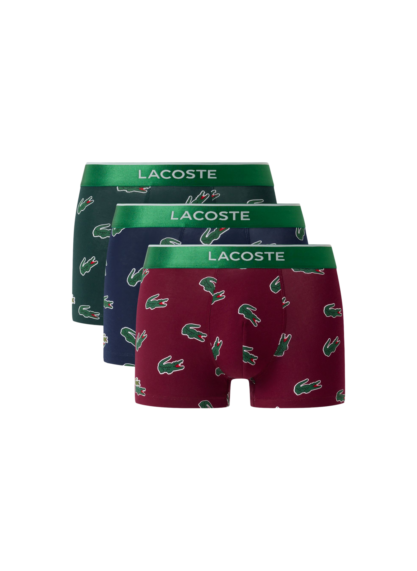 Lot de 3 boxers imprimés en coton mélangé LACOSTE Multicolore