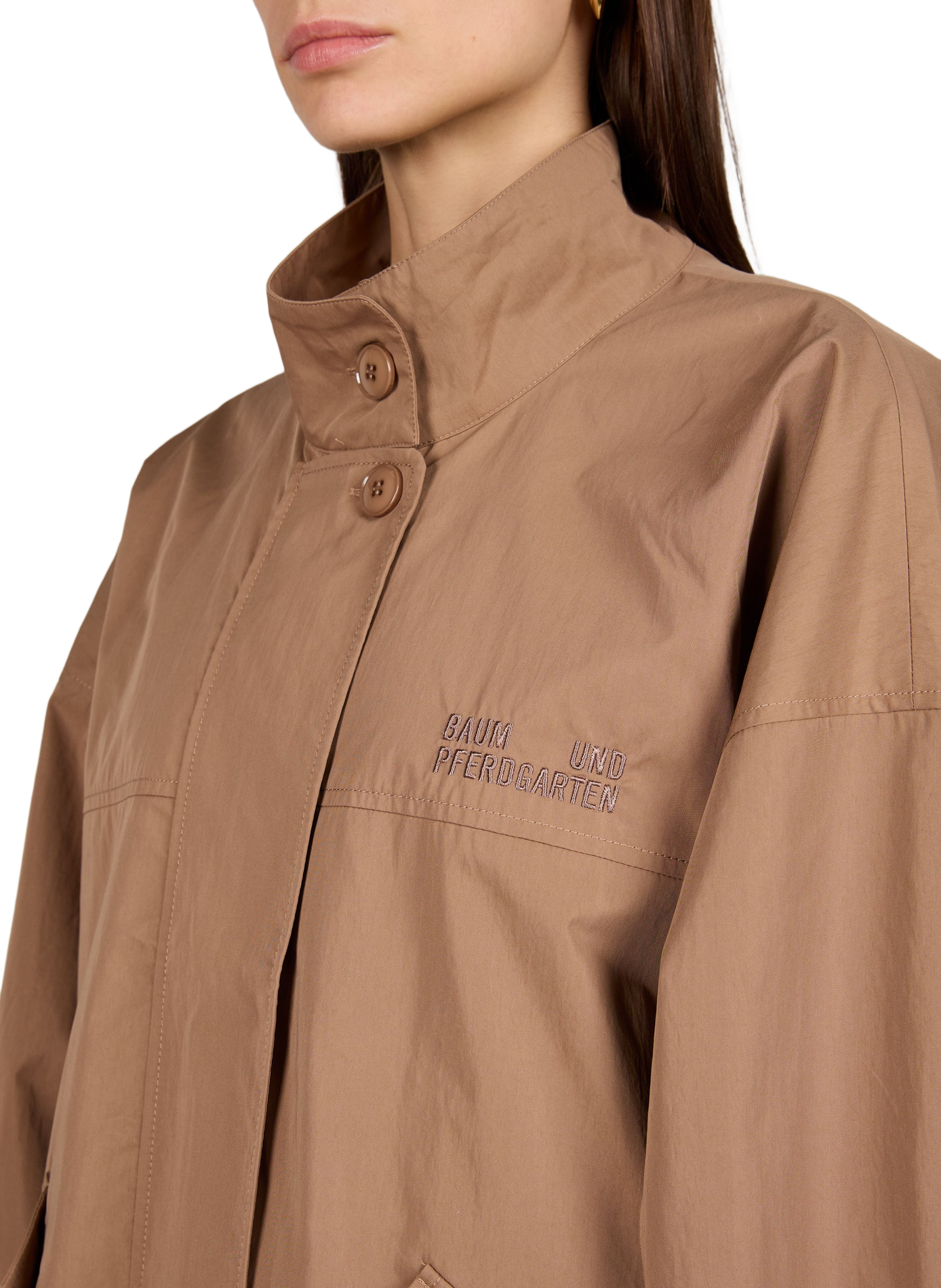 Jacke mit Stehkragen aus Baumwollmischung BAUM UND PFERDGARTEN Beige