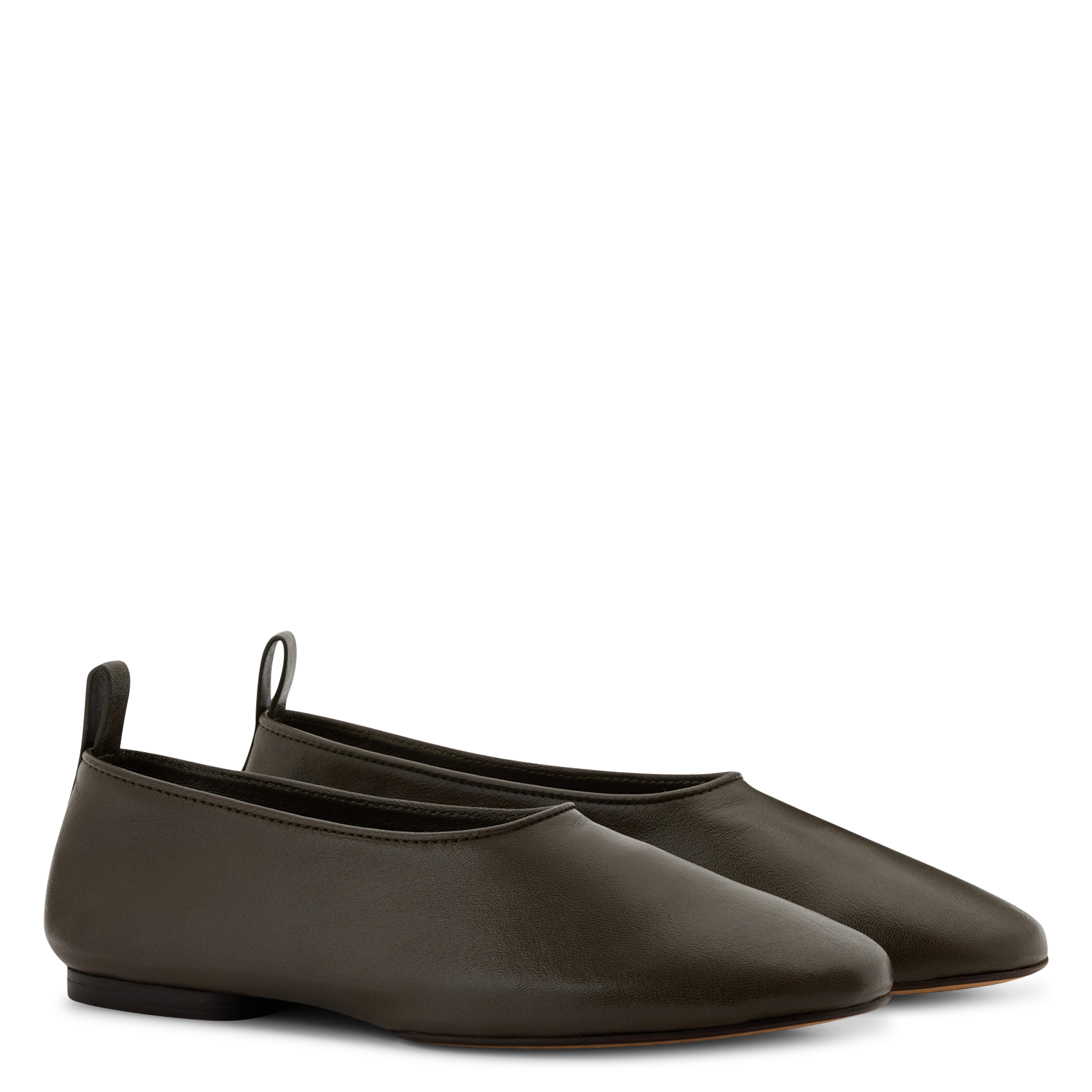 Ballerines en cuir bala SOEUR Kaki