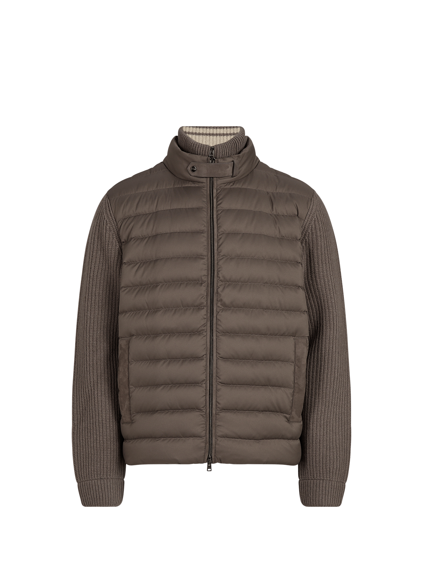 Straight wool puffer jacket HERNO Brown