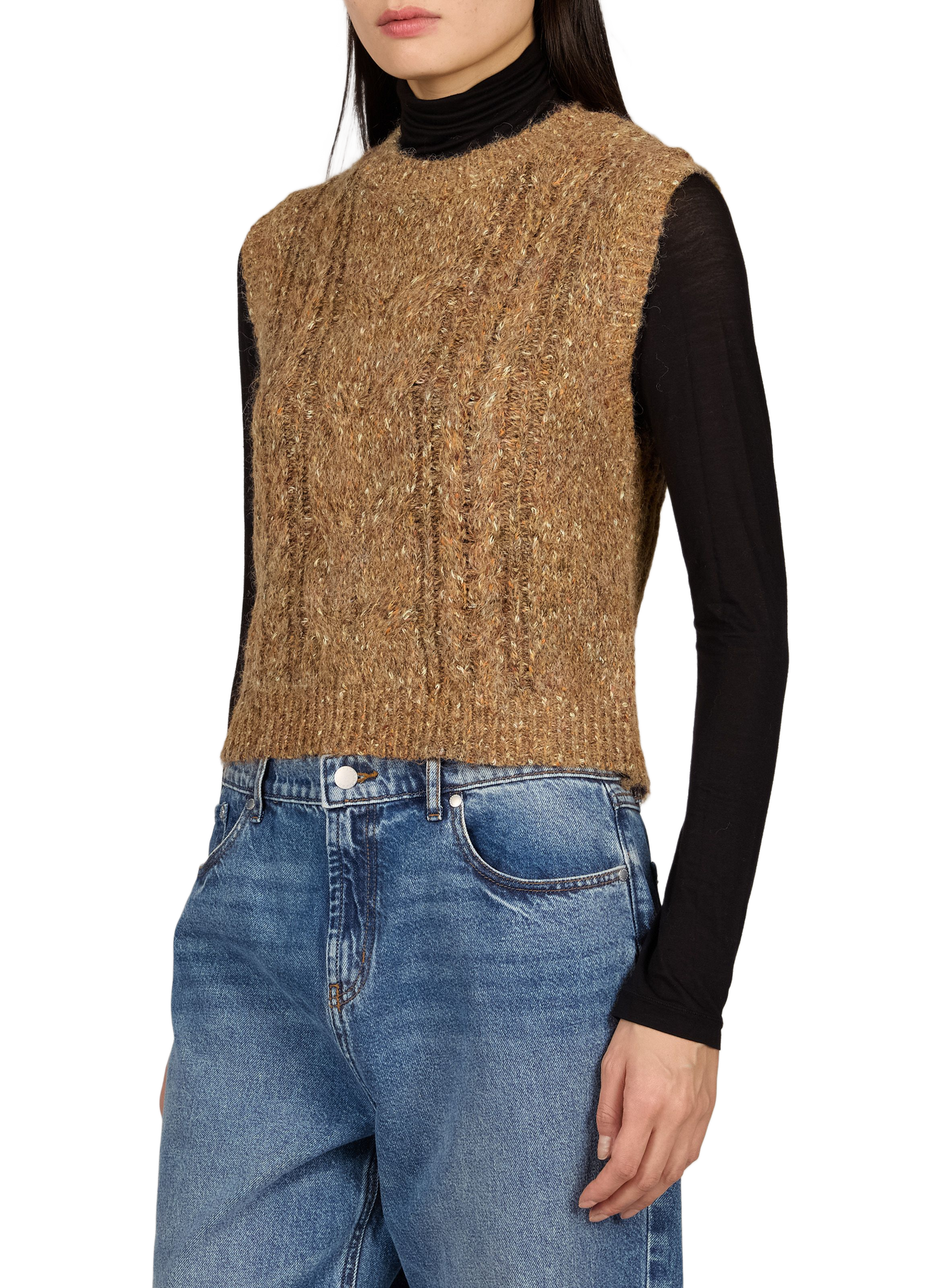 Ärmelloser Strickpullover mit Rundhalsausschnitt VILA Grun