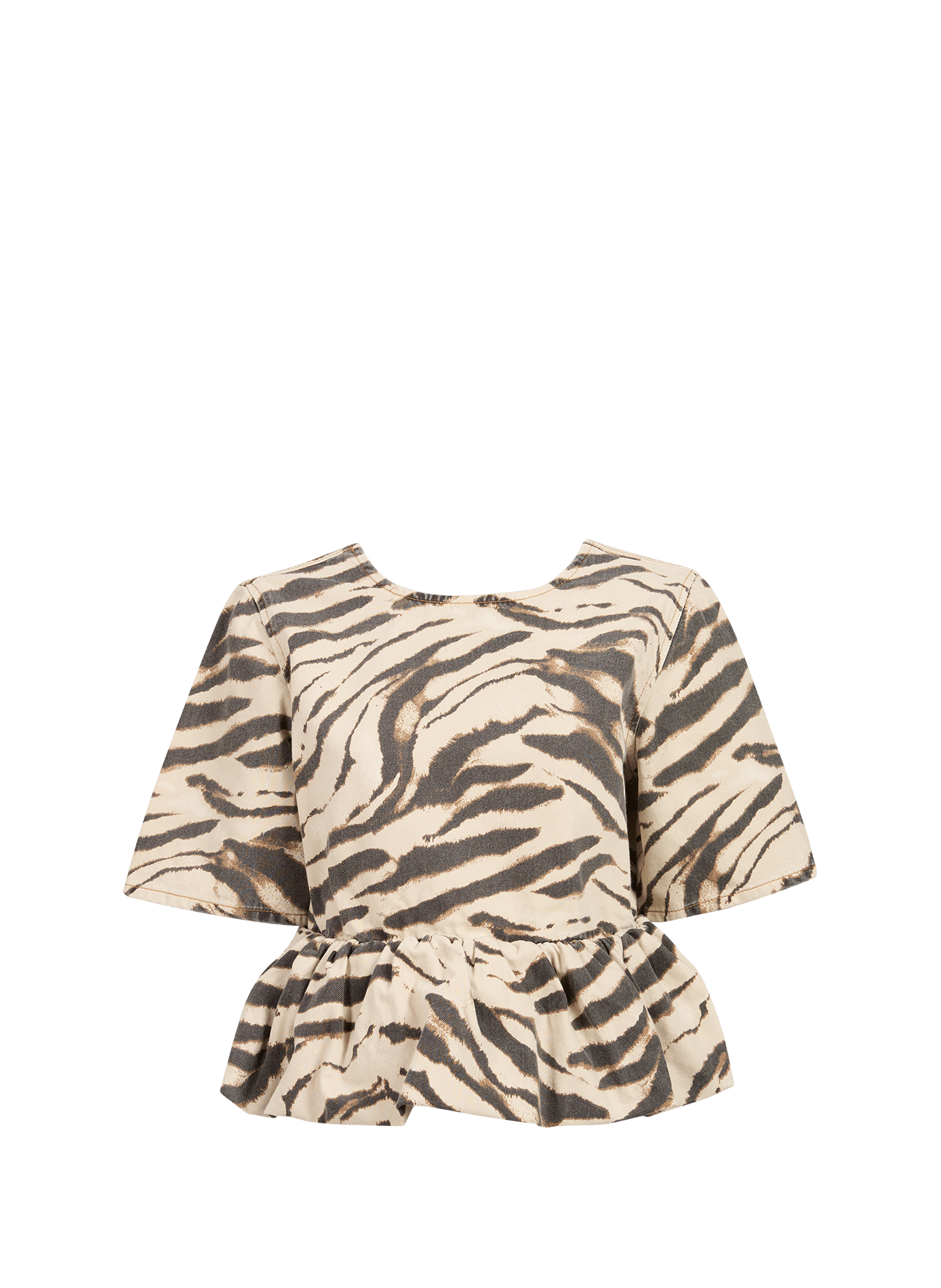 Round neck cotton top GANNI Multicolour