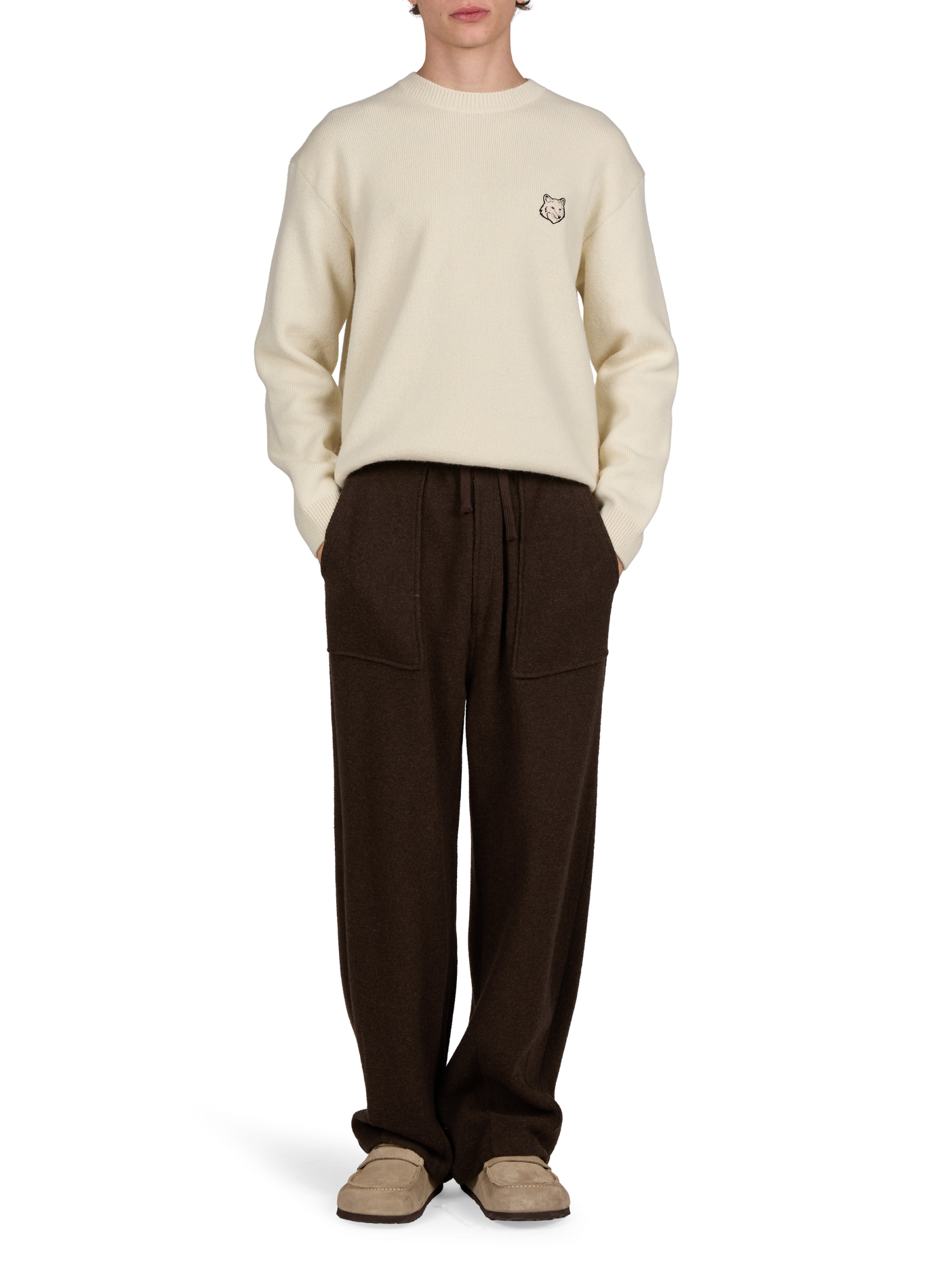 Oversized wool jumper MAISON KITSUNÉ White