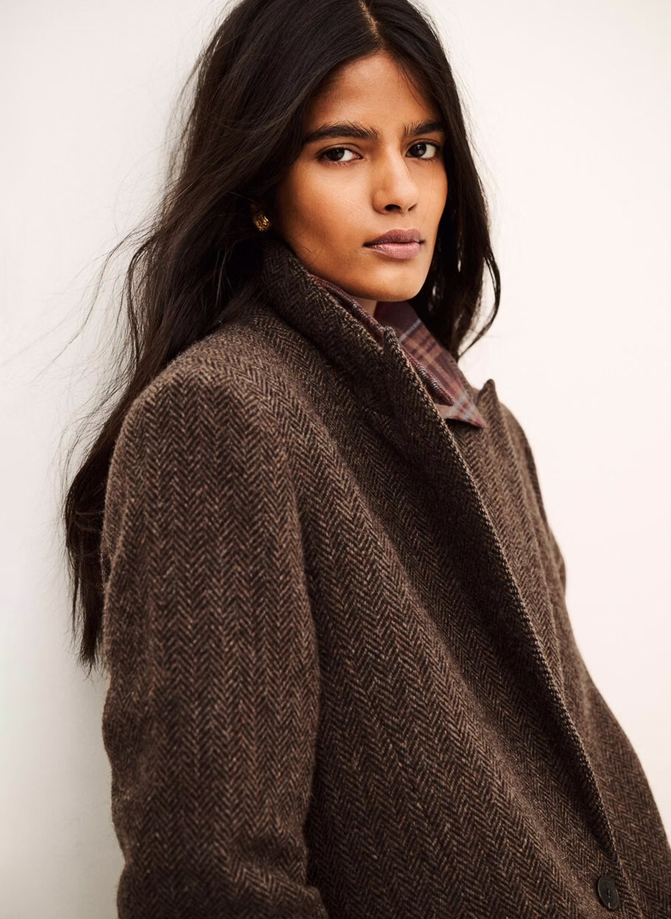 Veste tailleur droite en laine mélangée kast BA&SH Marron