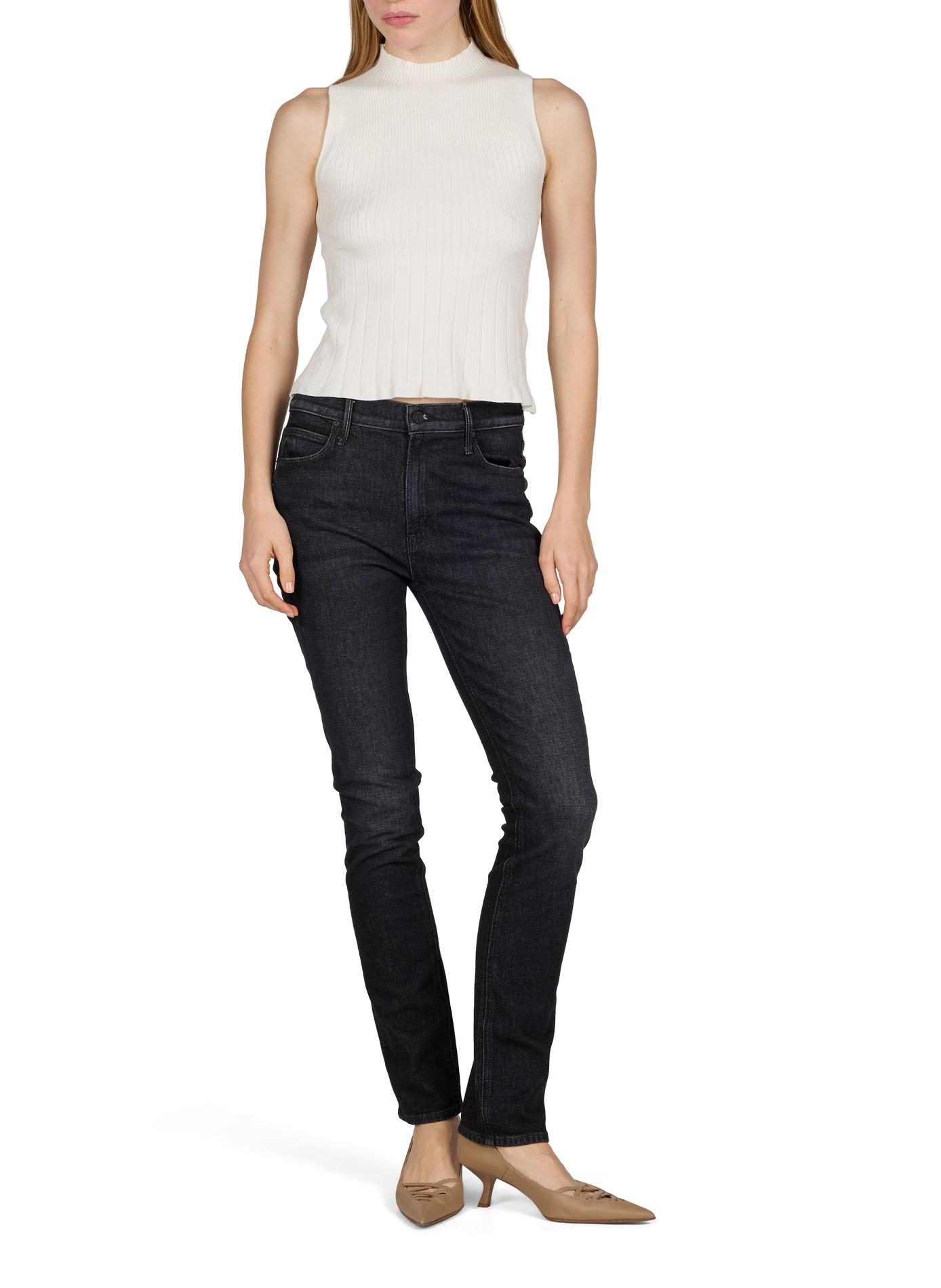 Plain slim-fit jeans MOTHER Black