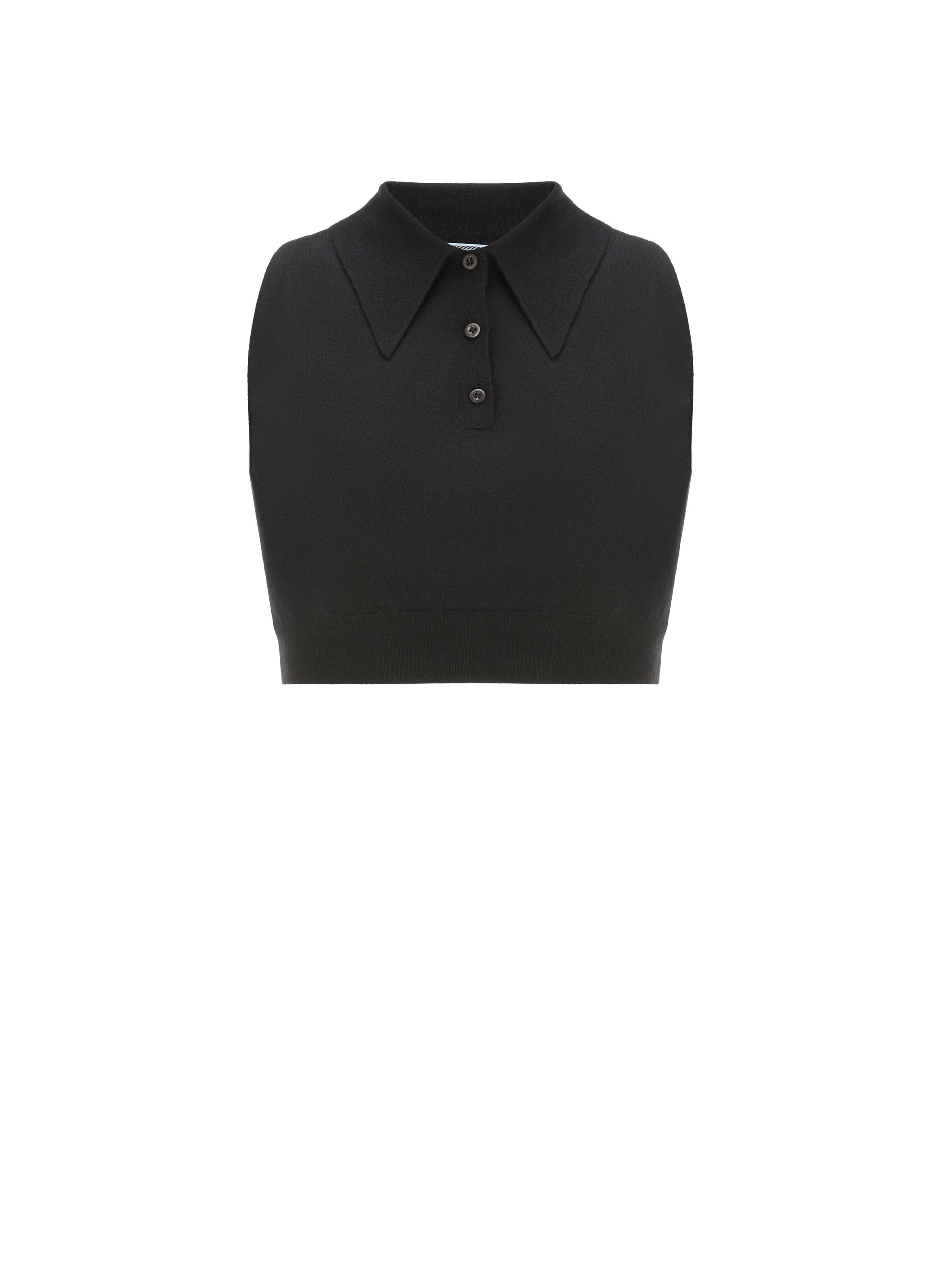 Top en maille sans manches en soie et cachemire Noir