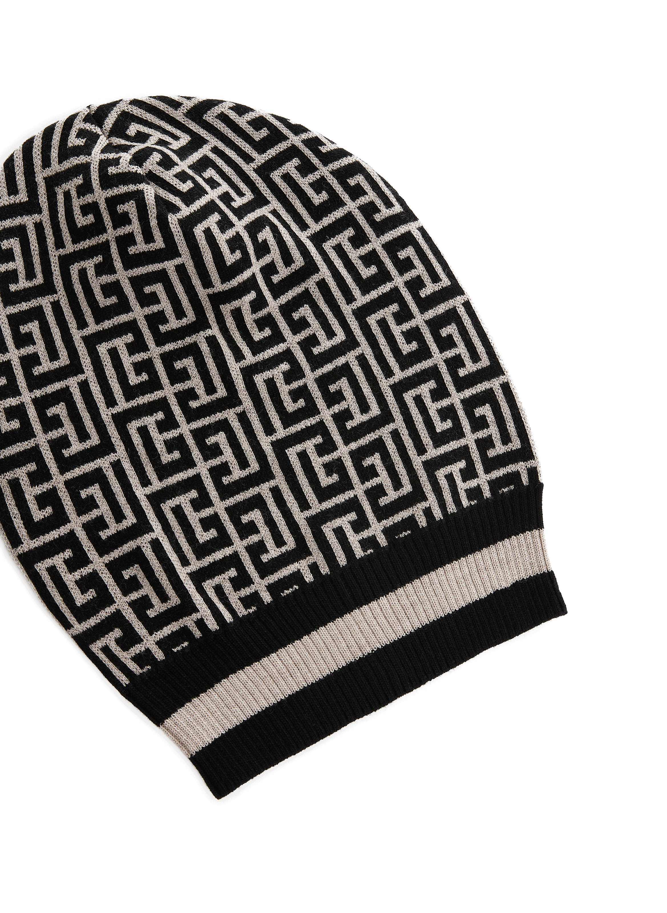 Bonnet monogramme en mérinos