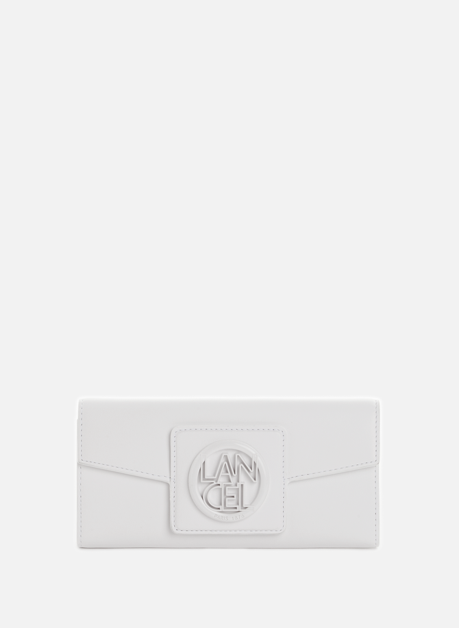 Roxane slim leather wallet with flap  LANCEL