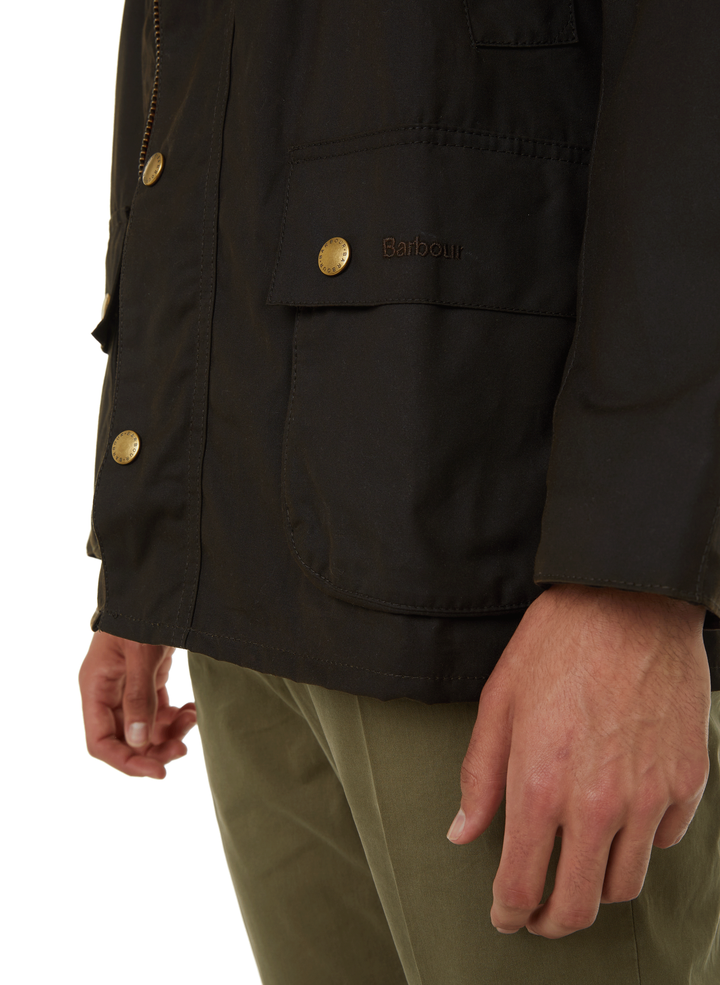 Fitted cotton jacket BARBOUR Green