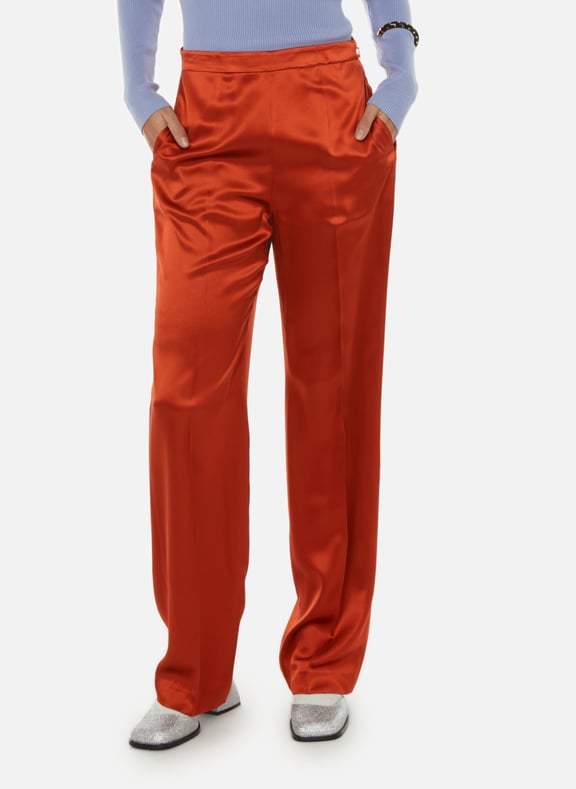 Silk straight trousers Orange by POLO RALPH LAUREN POLO RALPH LAUREN Silk straight trousers Orange