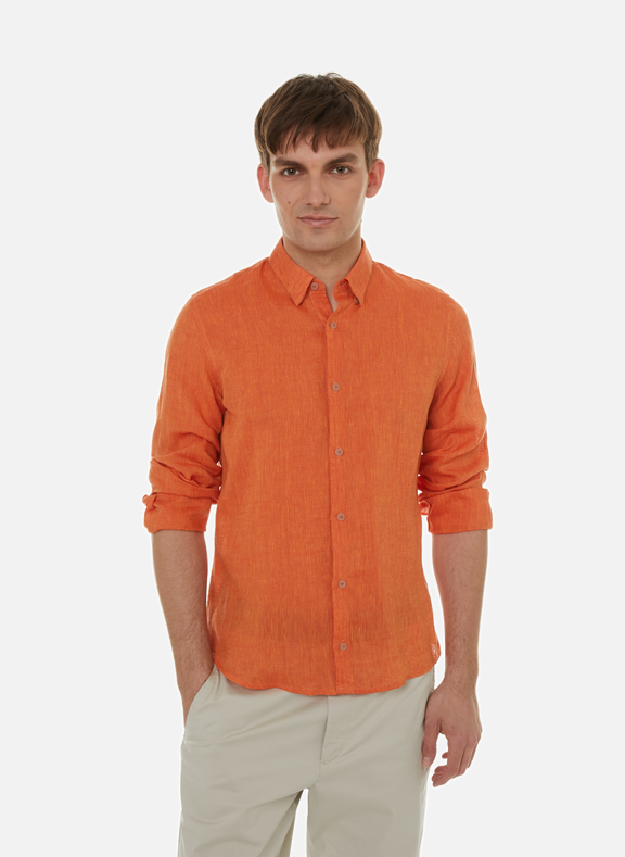 JAGVI RIVE GAUCHE Cotton and wool-blend shirt Orange