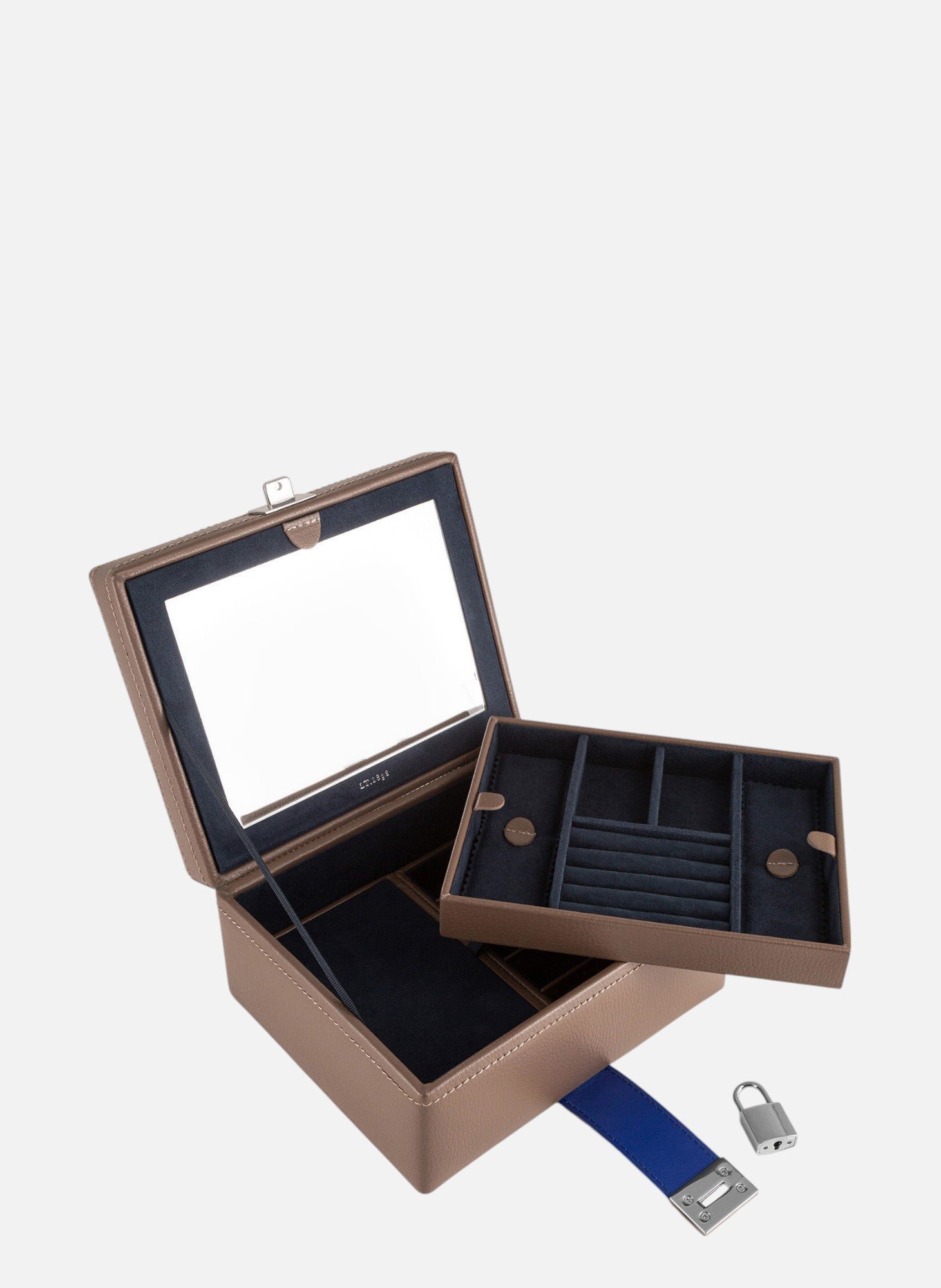 Boîte à bijoux moyen modèle en cuir LE TANNEUR Marron