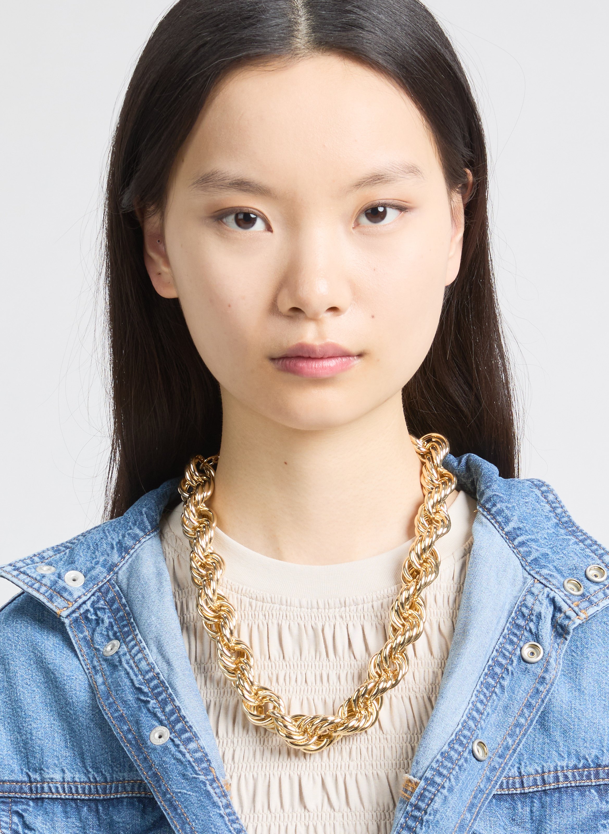 Collier à larges mailles torsadées  AU PRINTEMPS PARIS Doré