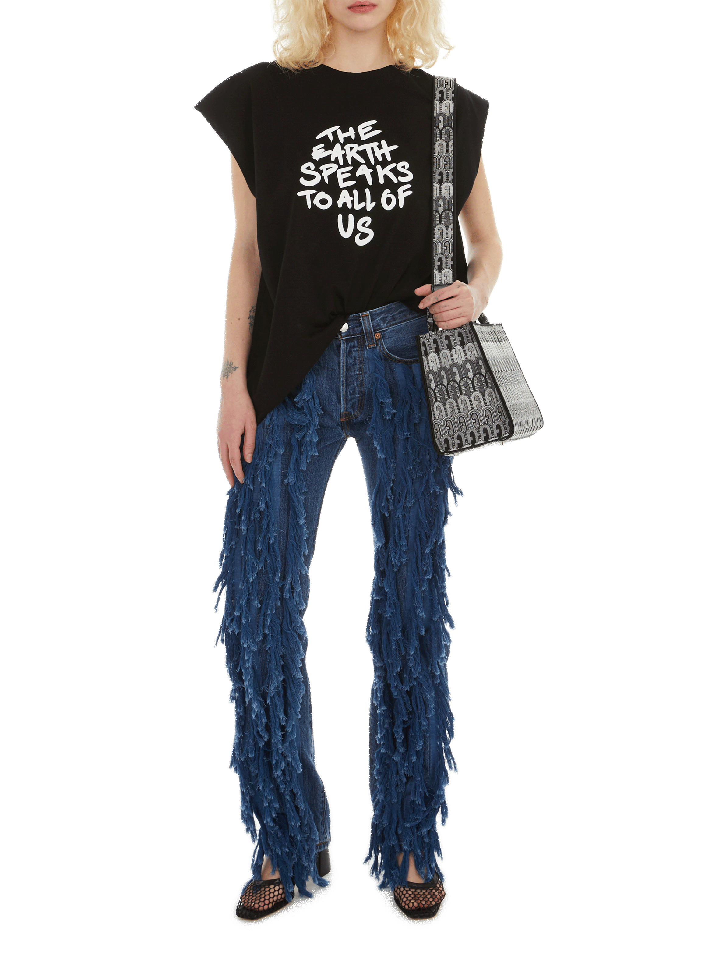 Jean à franges  JEANNE FRIOT Bleu