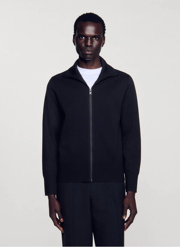 Gilet zippé en laine Noir by SANDRO SANDRO Gilet zippé en laine Noir