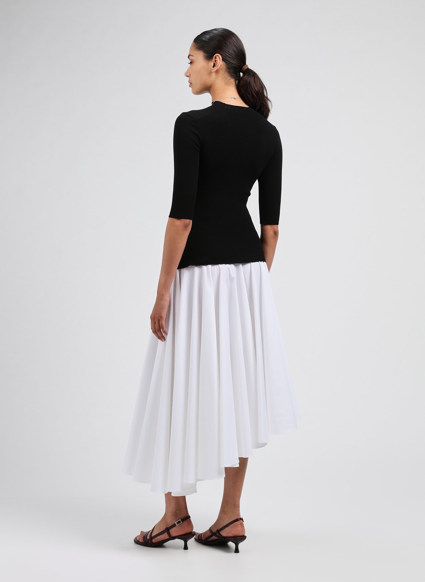 Robe bi-matière à jupe drapée A.W.A.K.E. MODE Multicolore