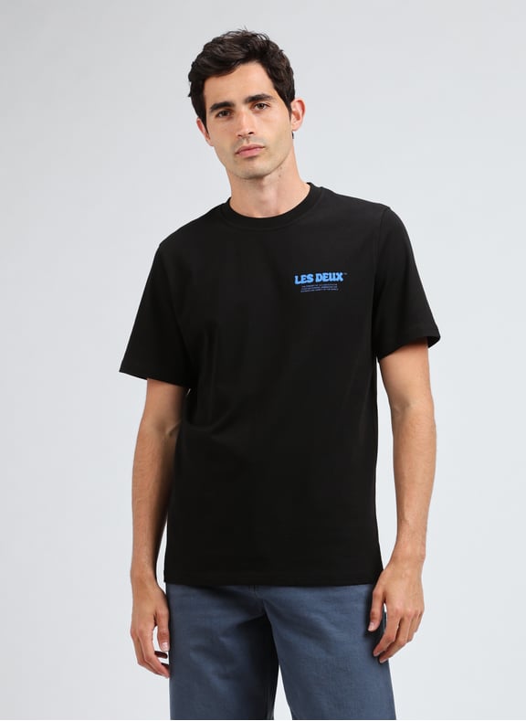 T-shirt imprimé en coton Noir by LES DEUX LES DEUX T-shirt imprimé en coton Noir