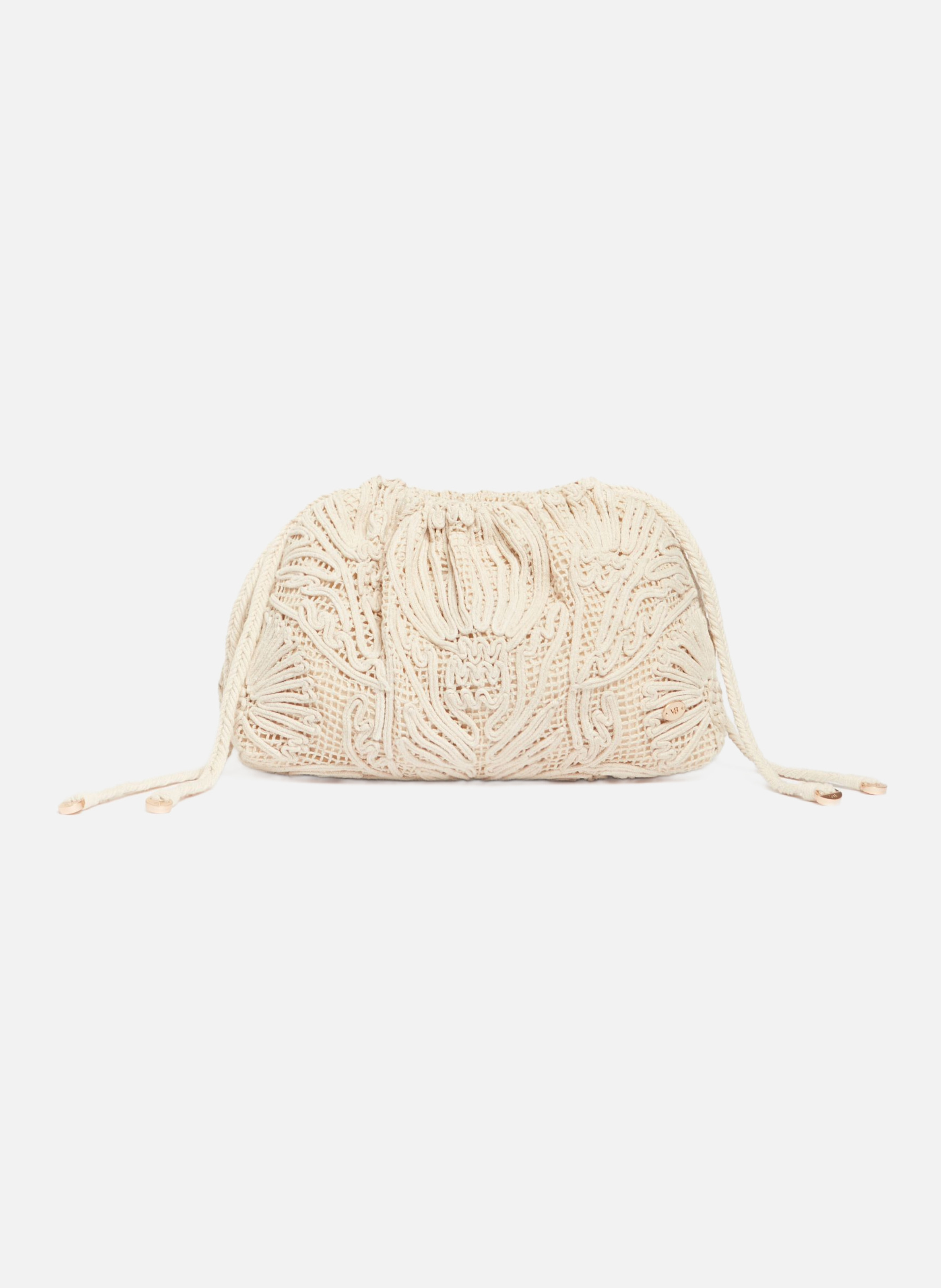 VANESSA BRUNO Pochette bandoulière en coton Blanc